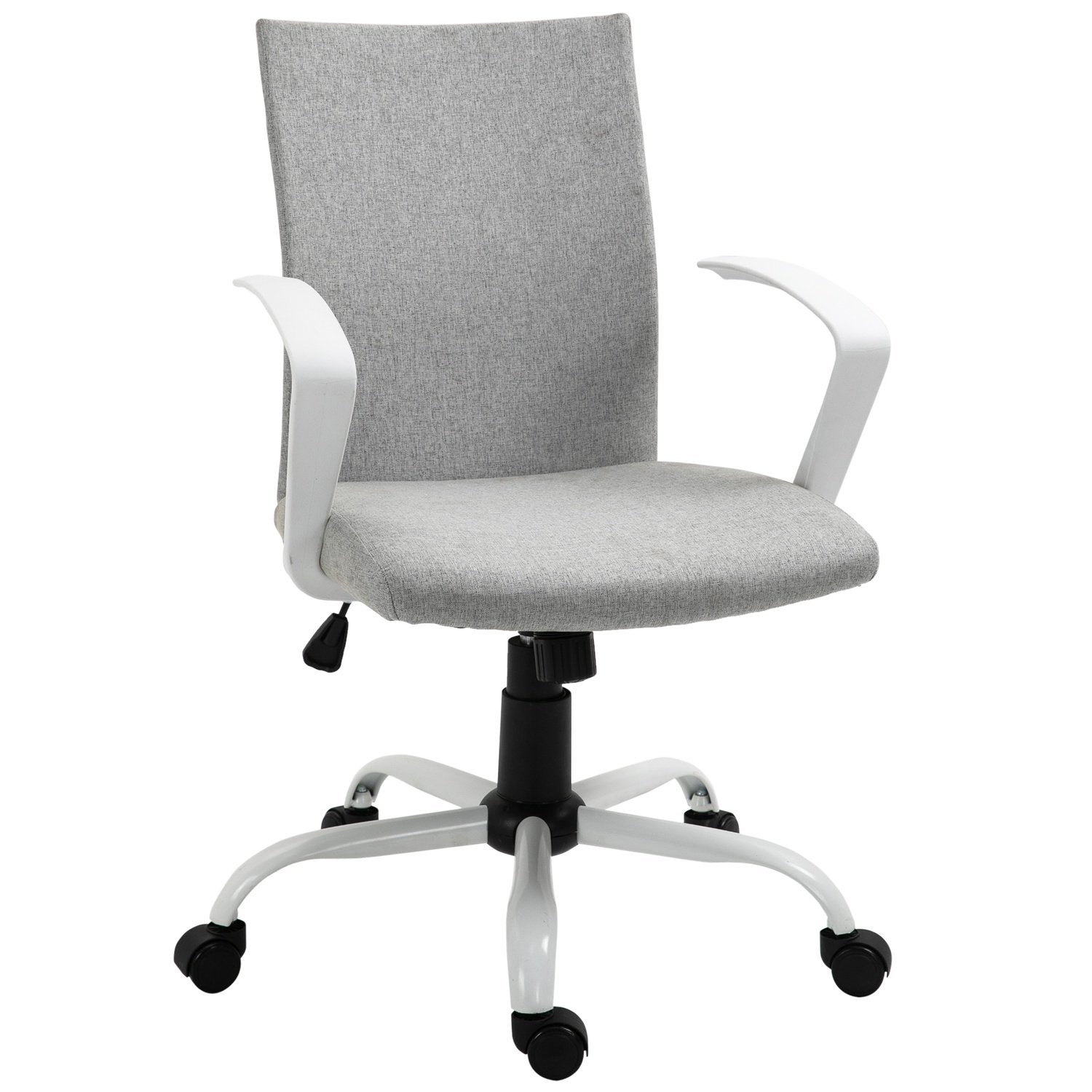 Kontorstol Skrivebordsstol med mesh ryglæn, vippefunktion, nakkestøtte, ergonomisk, 360° drejelige hjul, grå, 61X61X89-99Cm