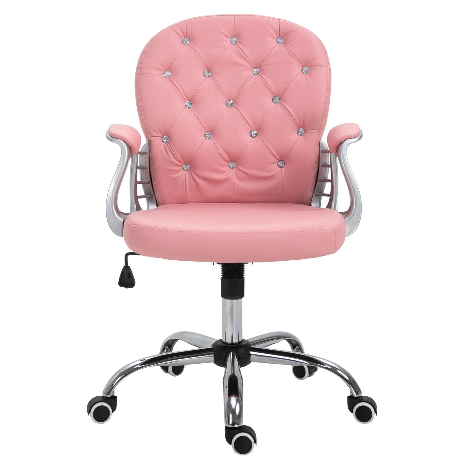 Kontorstol Executive Chair Ergonomisk polstret ryglæn, Pink, Pu, 59,5 X 60,5 95-105 Cm