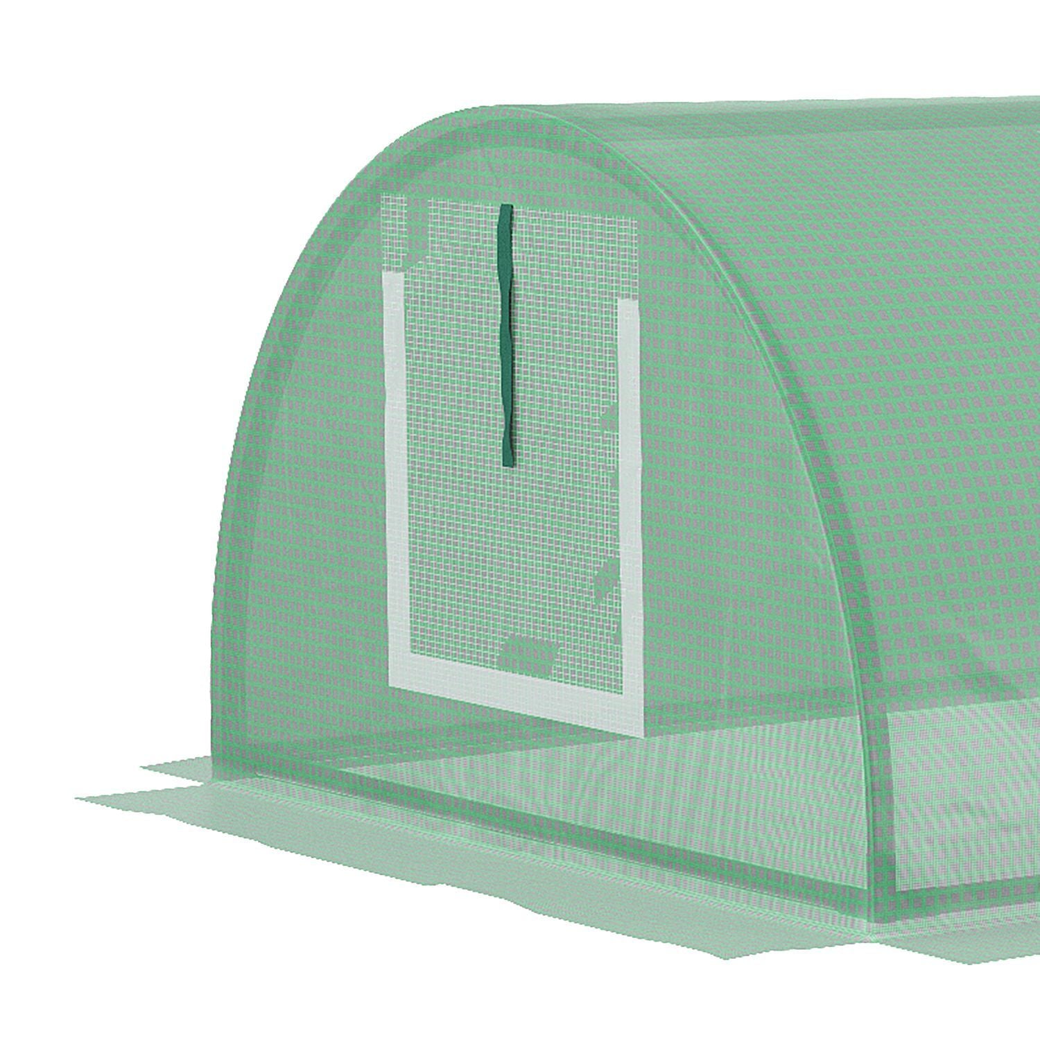 Film Greenhouse Mini Tunnel Växthus Med Mesh-Fönster, Uv-Beständig, Pe-Film, Grön, 200X80X45Cm