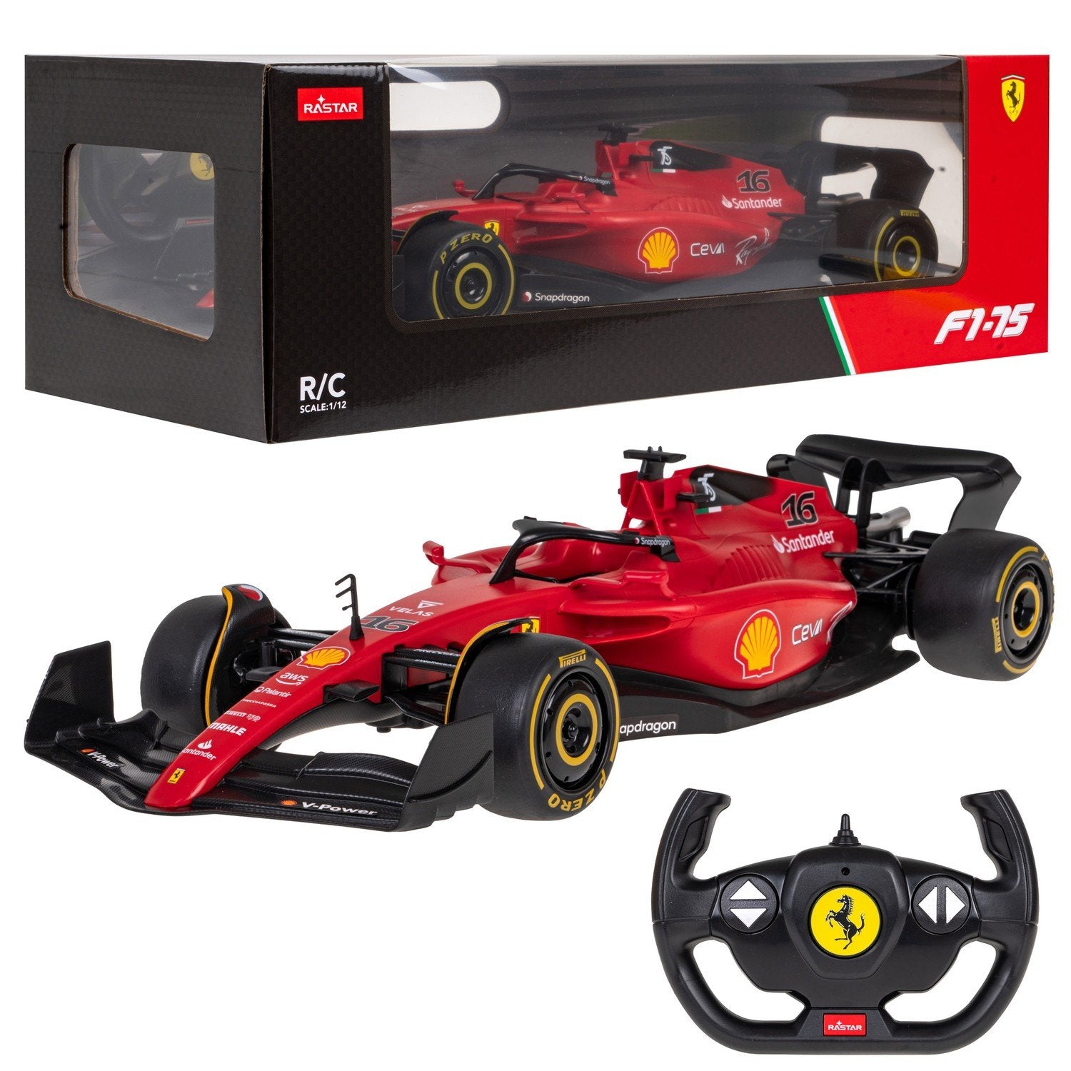 Fjernbetjening Ferrari F1 75 1:12 med LED-lys 