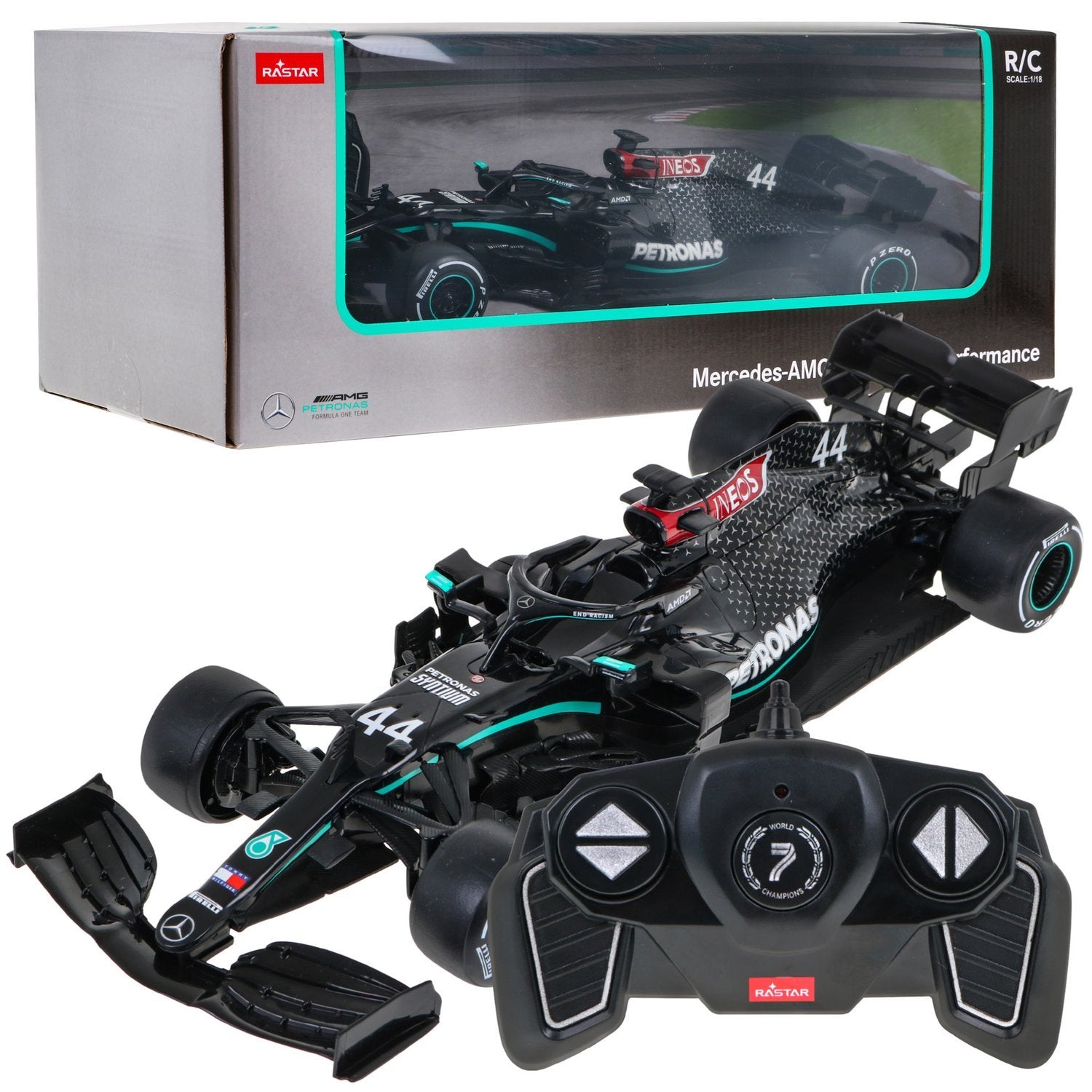 Fjernbetjening Mercedes-AMG F1 W11 Skalamodel 1:18 