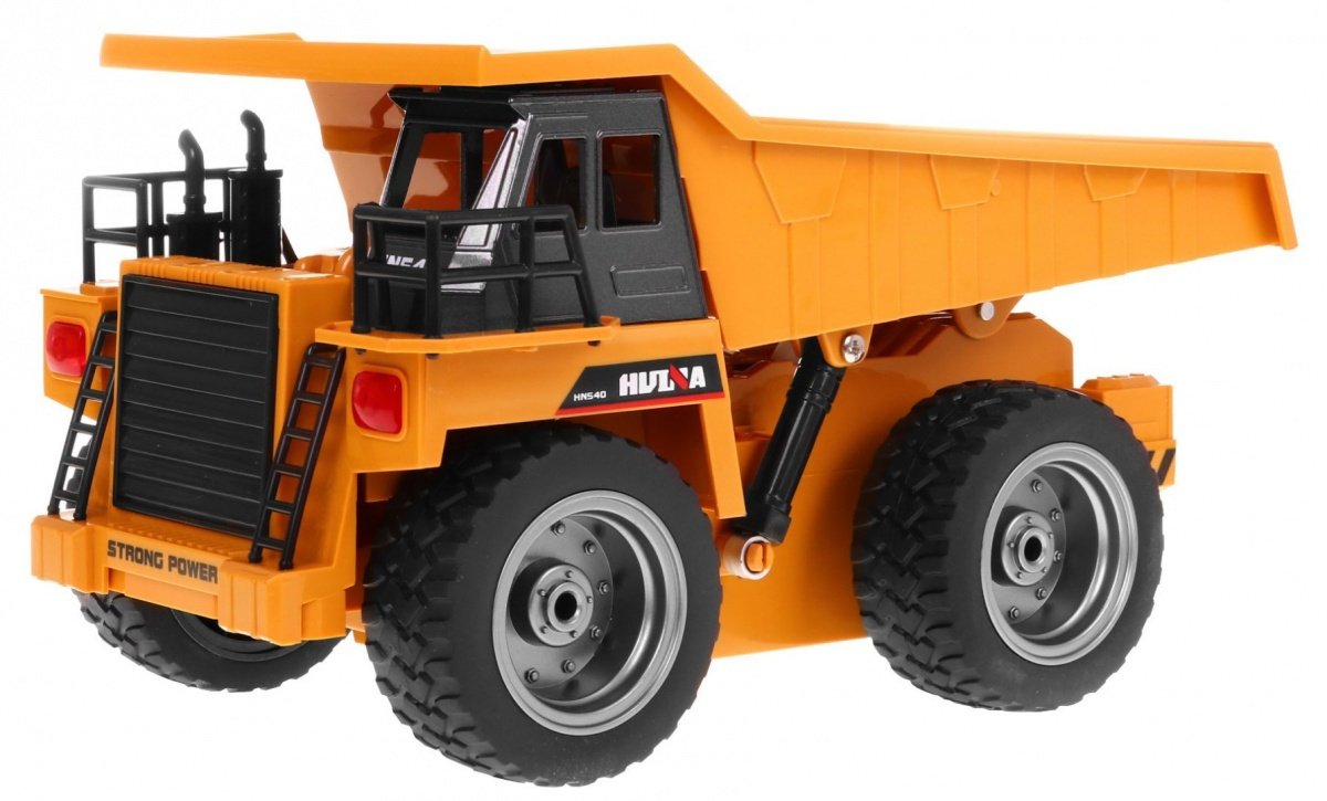 Fjernbetjening metaldumper 1:18 med lys og 4WD