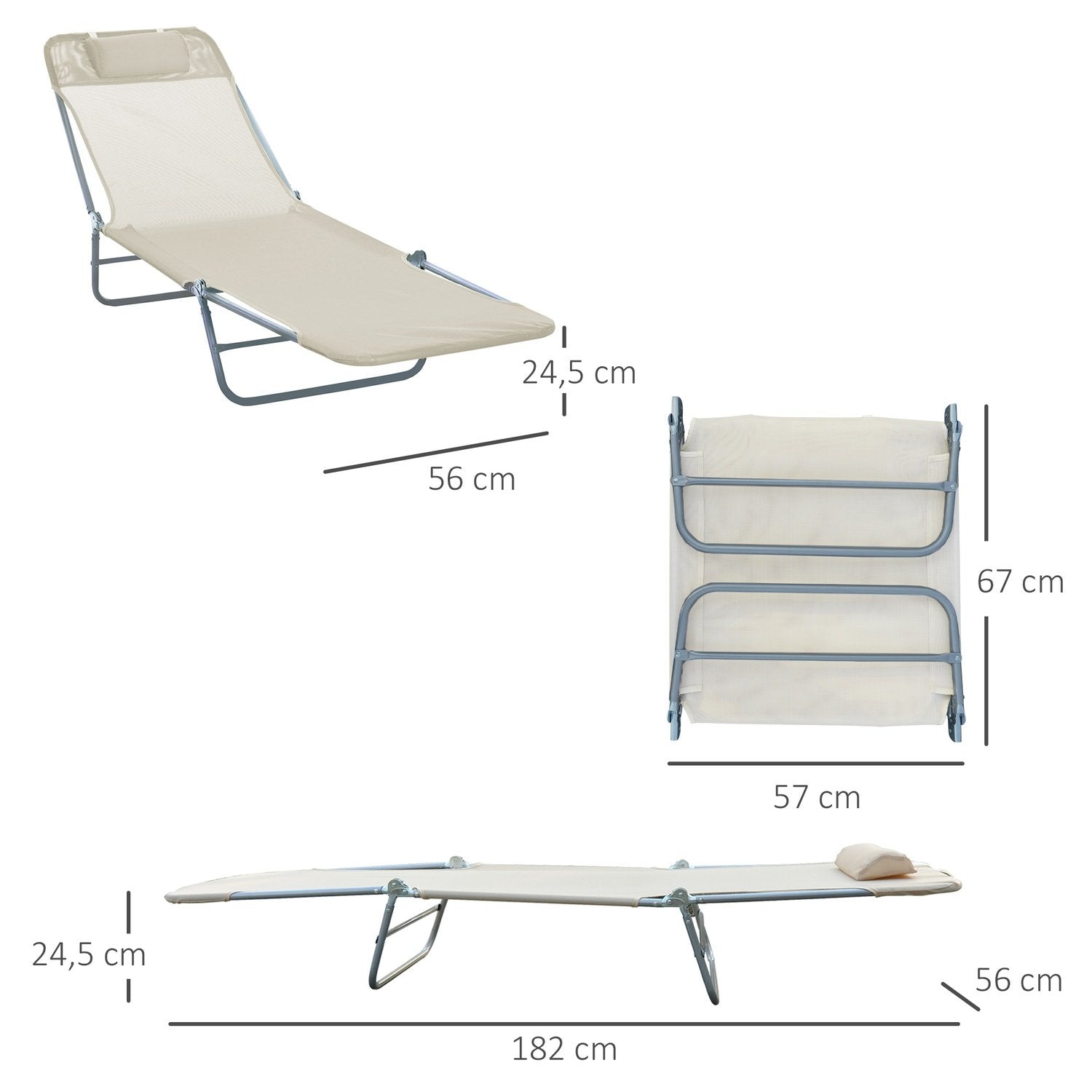 Solstol Trädgård Solstol Relax Solstol Badrum Solstol Tvåbent Solstol 4 Färger (Kräm)