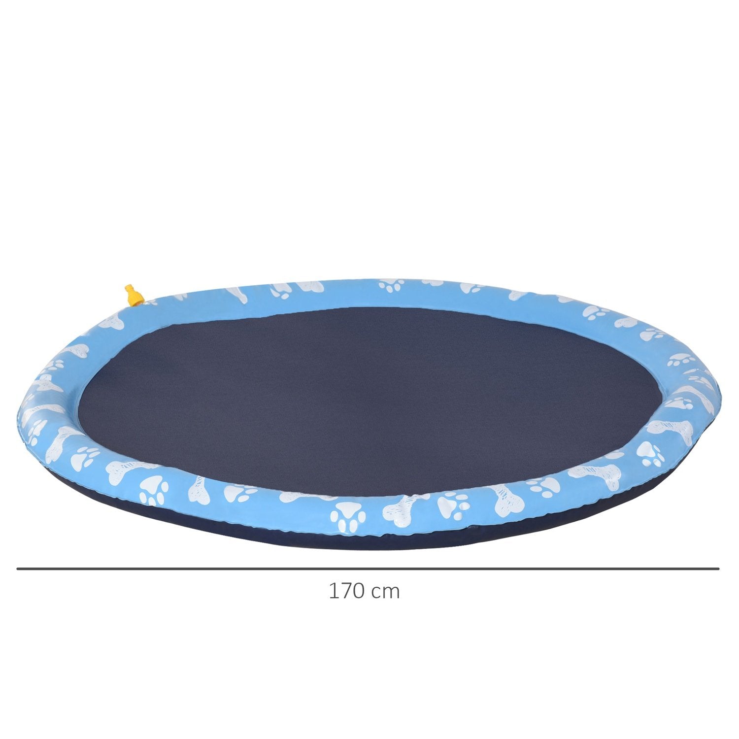 Splash Sprinkler Pad 170Cm Spray Water Feature Mat Hund Vatten Sprinkler Anti-Slip Utomhus Pvc Blå