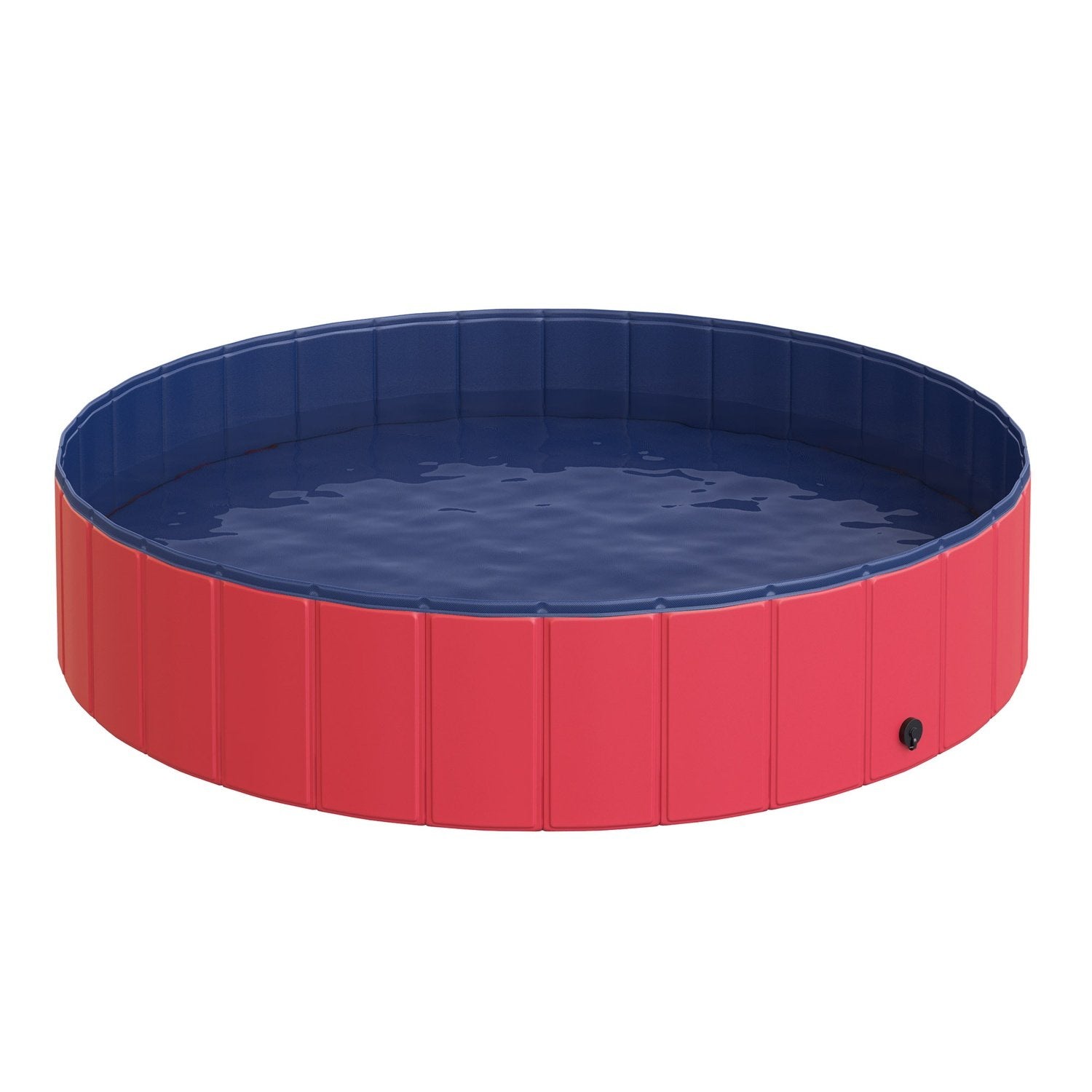 Hundpool Stor Plaskdamm För Hundar, Pool Av Pvc + Trä, Röd, Ø140Xh30 Cm, Sommarnjutning