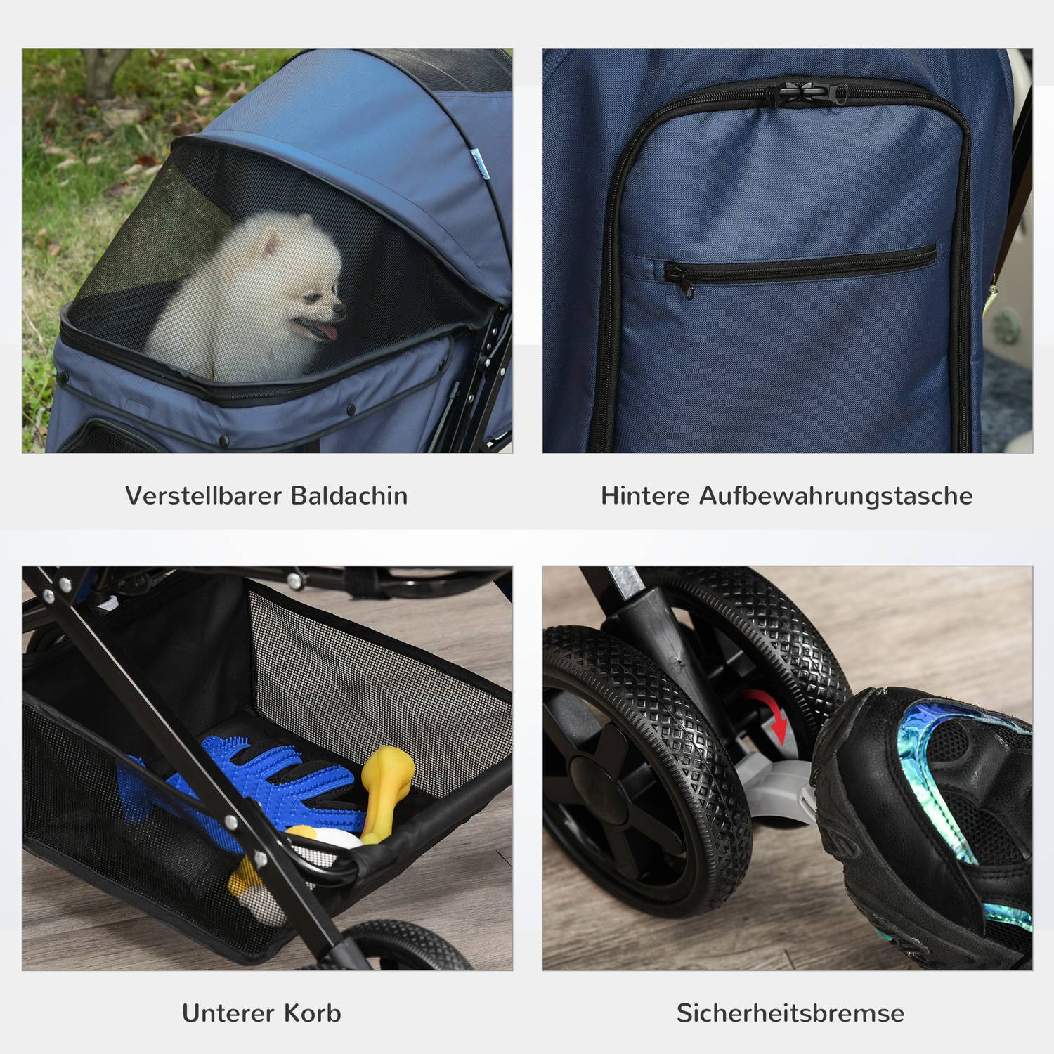 Kæledyrsvogn Kat Buggy Oxford Blå 76,5X52X95Cm Små hunde og katte