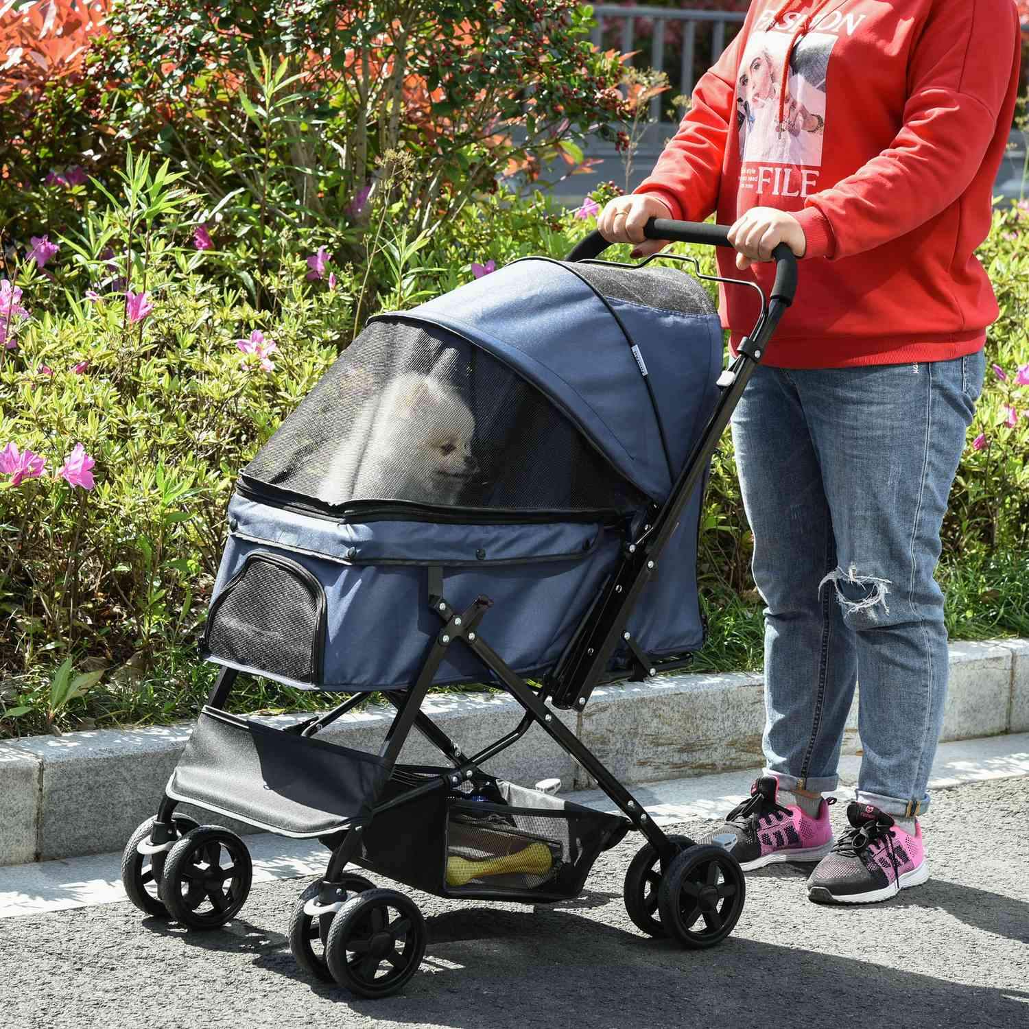 Kæledyrsvogn Kat Buggy Oxford Blå 76,5X52X95Cm Små hunde og katte