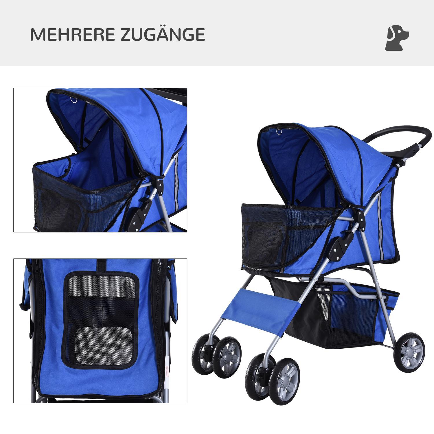 Dog Cart Hund Buggy Husdjur Hund Buggy Barnvagn Jogger Trailer Blå