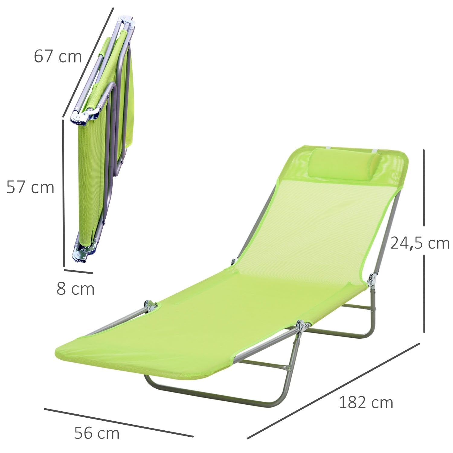 Solstol Trädgård Solstol Relax Solstol Badrum Solstol Tvåbent Solstol 4 Färger (Grön)