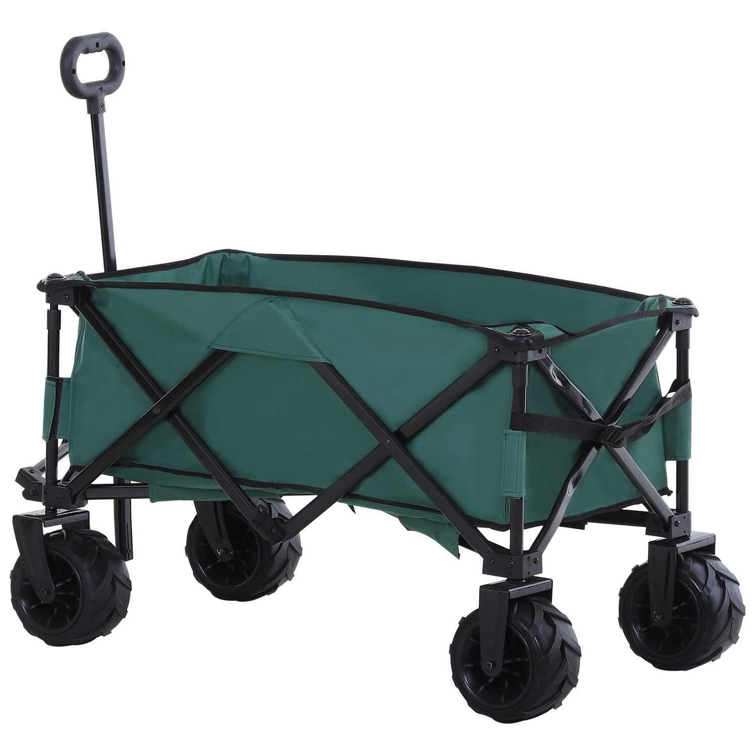 Håndkærre Sammenfoldelig håndvogn 360° havevogn Teleskophåndtag Justerbar op til 20 kg Metal Oxford Green 108X55X59-89Cm