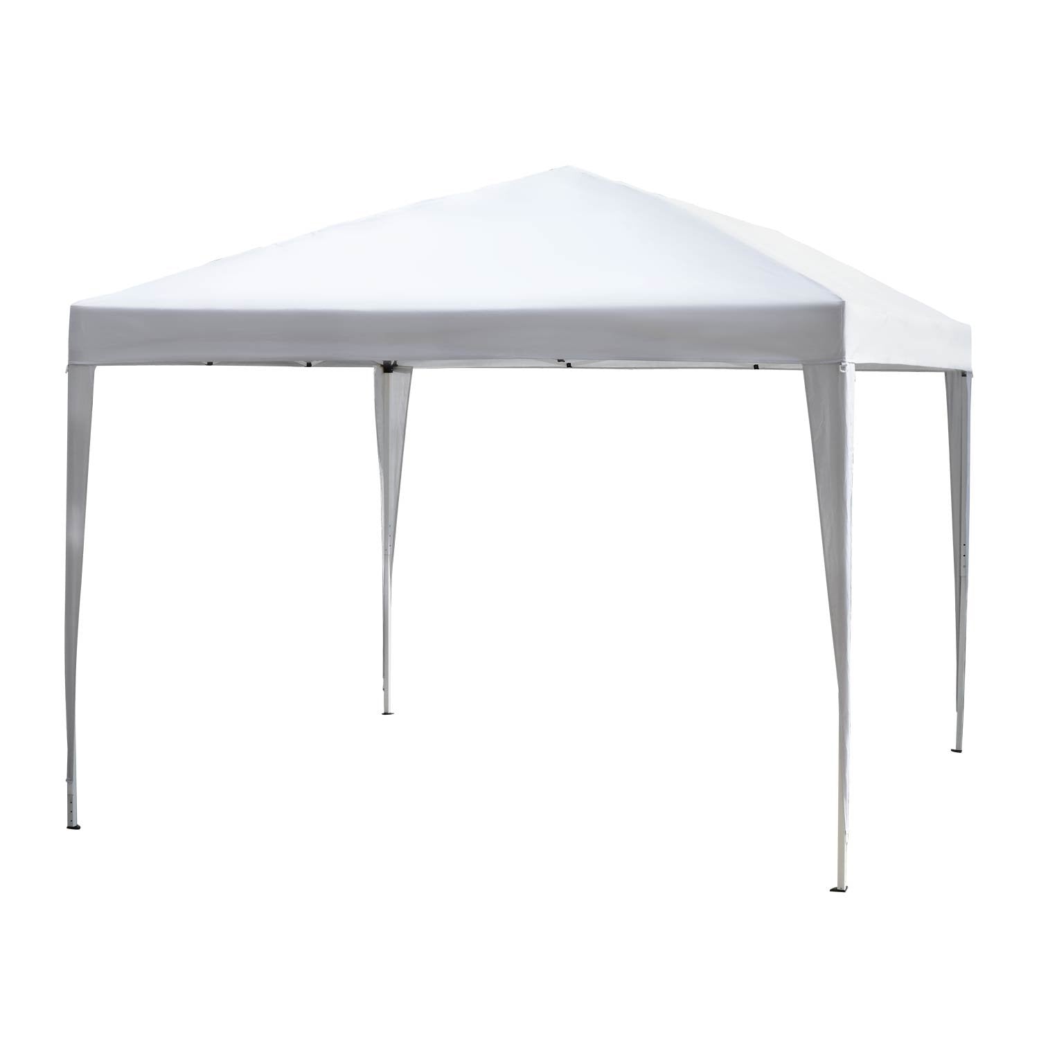 Gazebo 2,95X2,95M Pop-Up Foldbart Gazebo, UV-beskyttelse, Sammenfoldelig, Stål+Oxford, Hvid