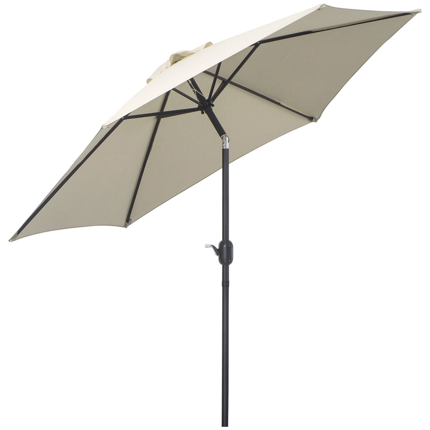 Foldeparaply Parasol Haveparaply Market Paraply Med Håndsving Aluminium 180/㎡ Polyester Beige ∅2,7 X 2,35 M