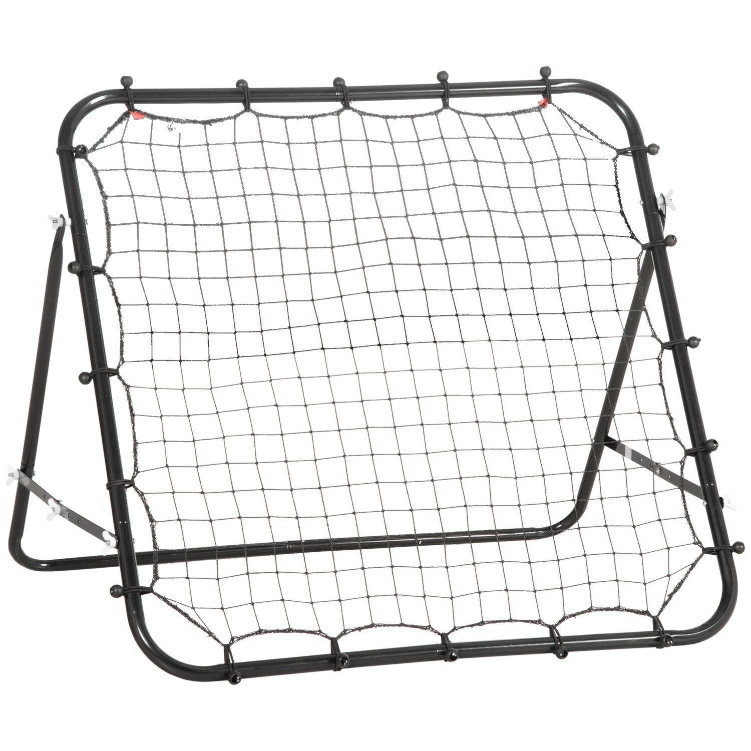 Football Rebounder Kickback Goal Rebound Wall Net Av Metallrör+Pe, 96X80X96 Cm, Svart