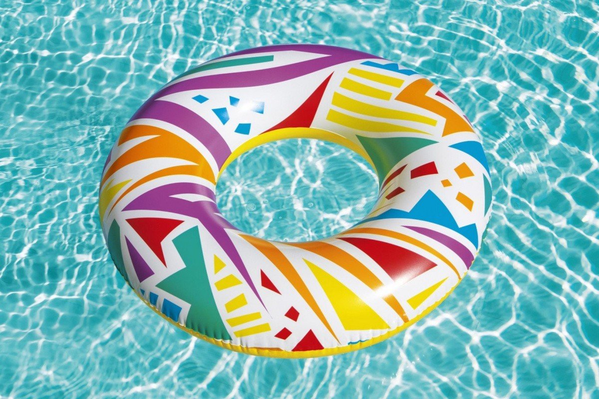 Geometriska former Circle Pool Float, Slitstark Vinyl, 107 cm