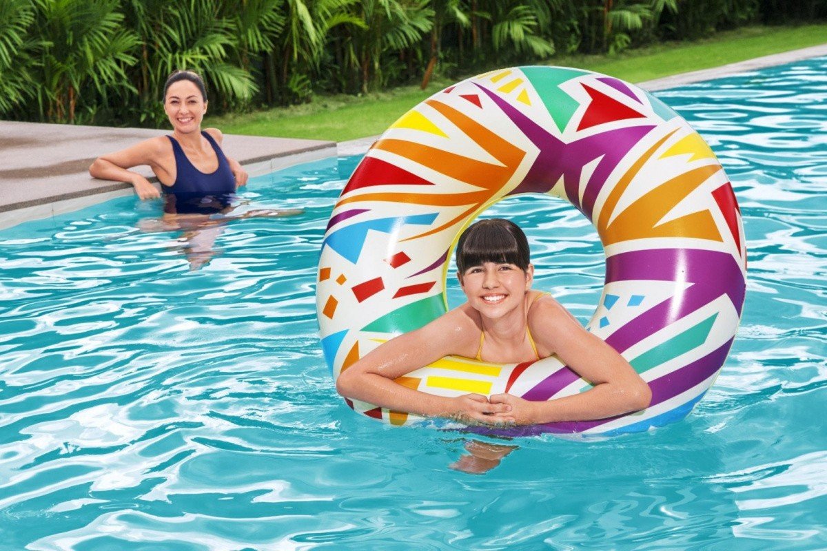 Geometriska former Circle Pool Float, Slitstark Vinyl, 107 cm