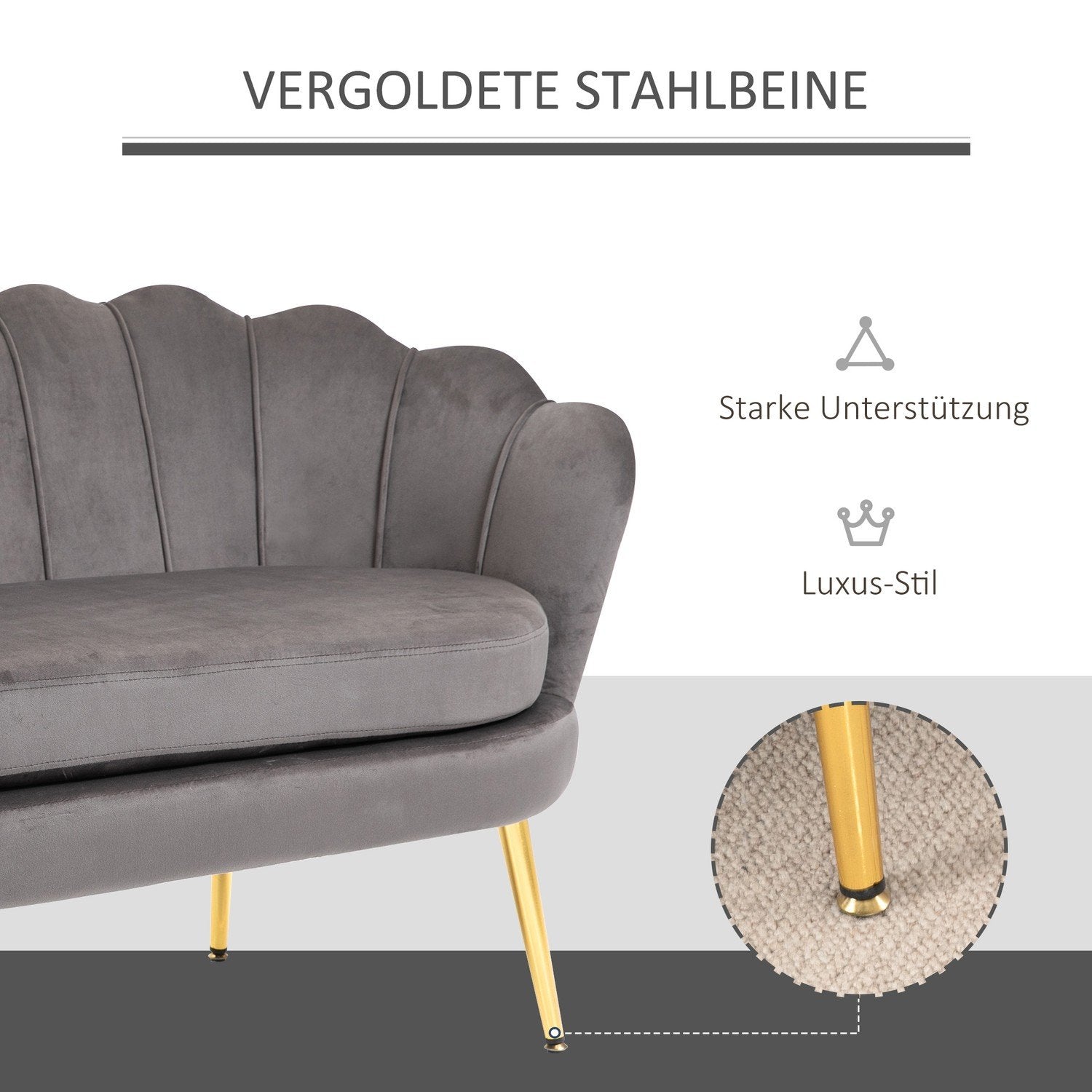 2-personers stofsofa, 2-personers loungesofa med bløde, generøse hynder, polstret sofa, siddepladser, polstrede møbler, designsofa, elegant fløjlspolyester