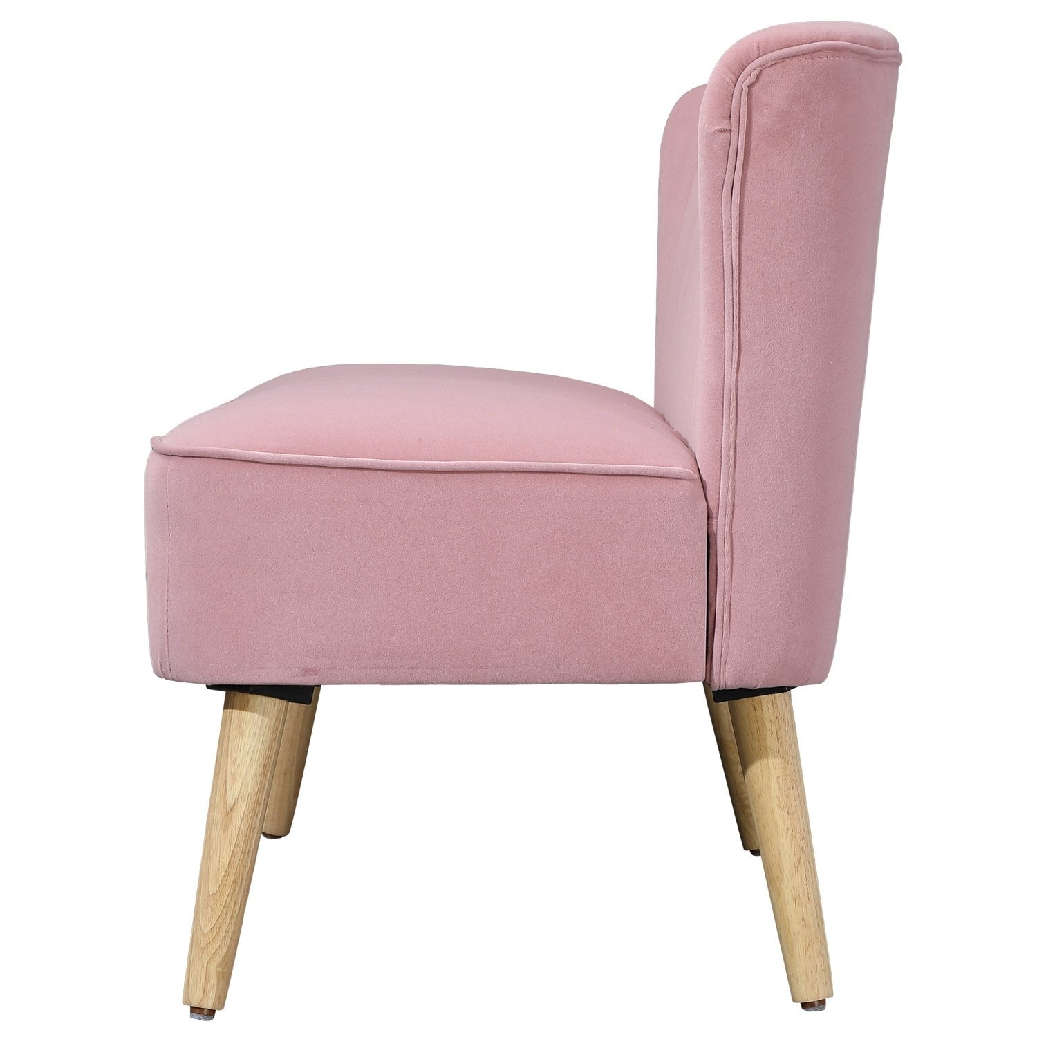 2-personers stofsofa, polstret sofa, dobbeltsofa, siddemøbler, loungesofa, træ, skum, fløjlslignende polyester, pink, 117 x 56,5 x 77 cm