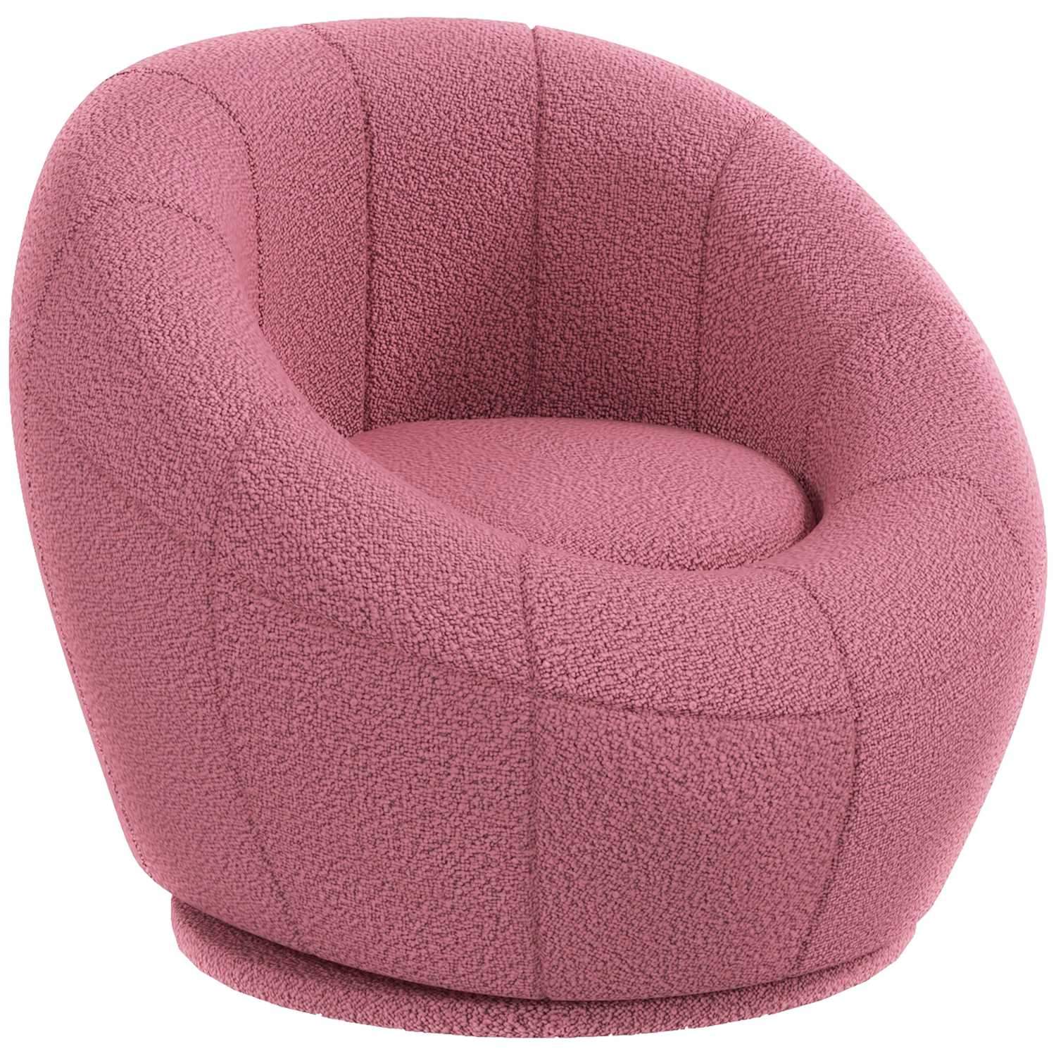 Lænestol Roterbar Lounge Chair Enkeltstol Plysstol Maksimal belastning 120 Kg Pink