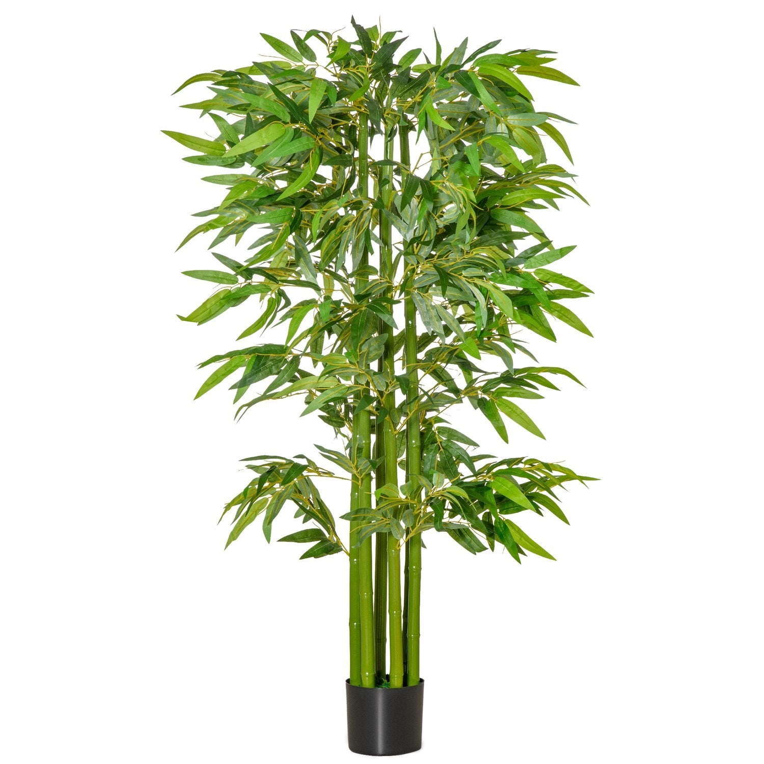 Kunstig bambus stor kunstig plante, 160 cm, til kontor og hjem, i plastpotte, nem pleje