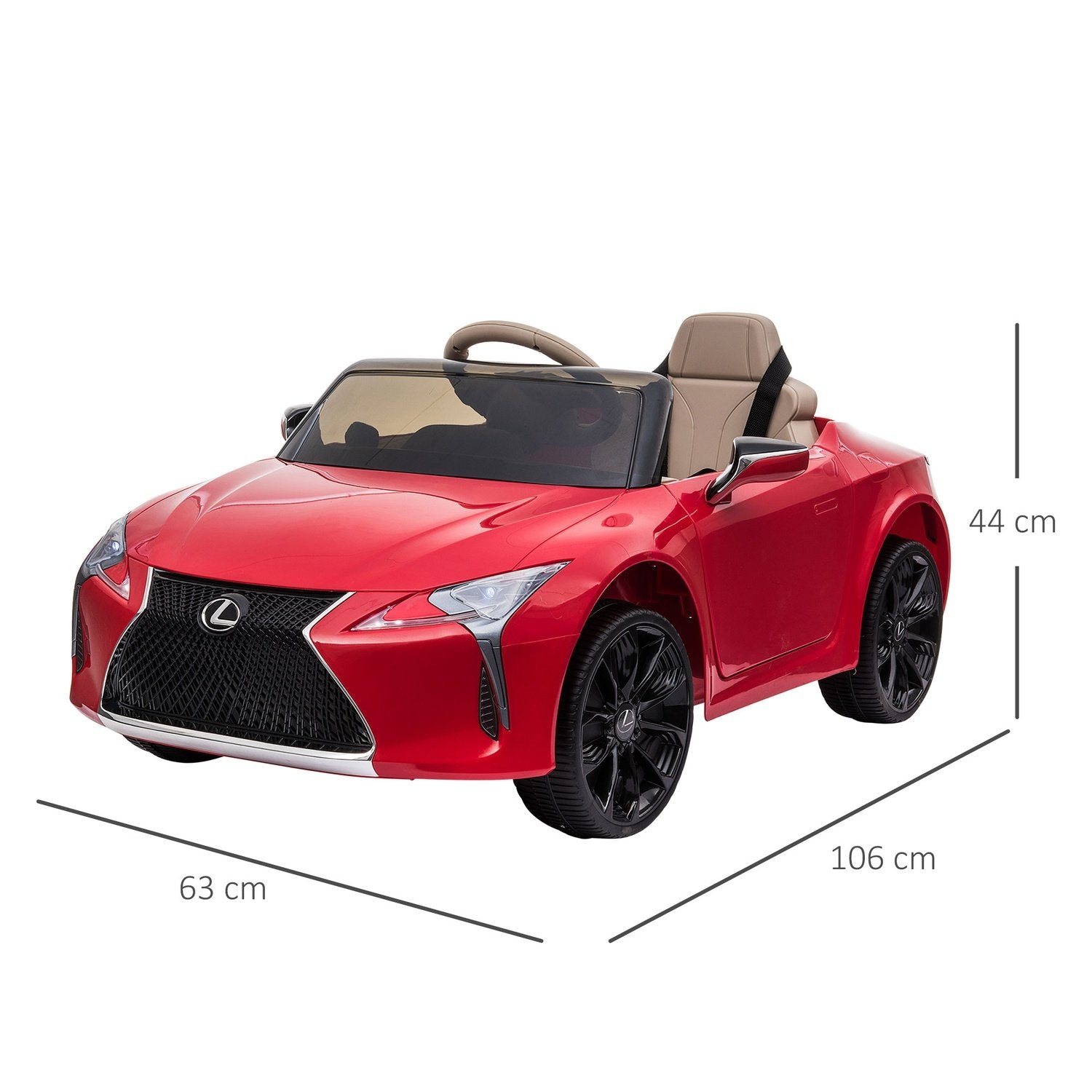 Børnebil officielt licenseret Lexus Lc500 elbil, 2,4G fjernbetjening, mp3/usb, lys og musik, 3-6 år