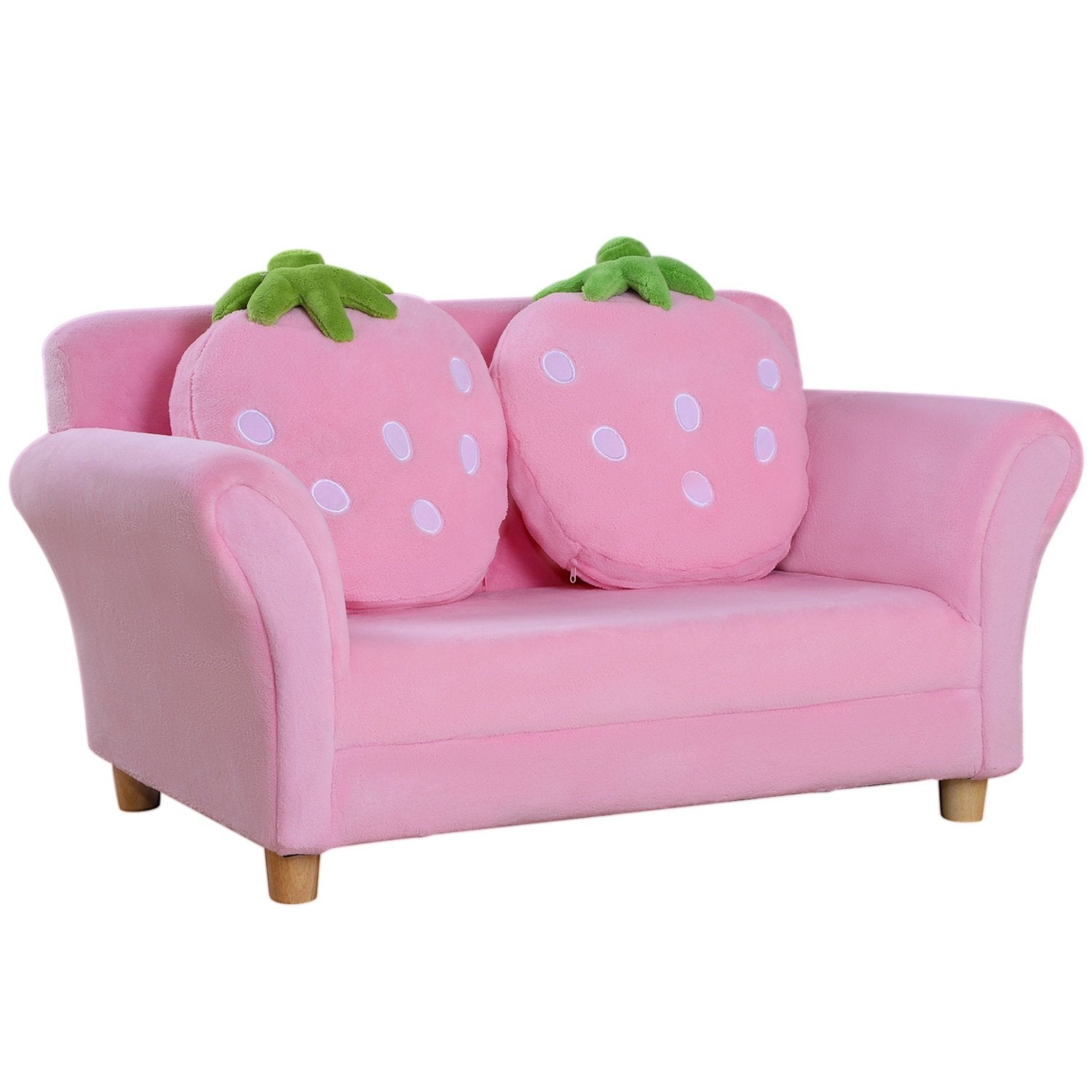 Børnesofa Strawberry Cozy Sofa og lænestol til børneværelset, Blød sofa, Dobbeltsofa, Enkeltsofa, Børnestol