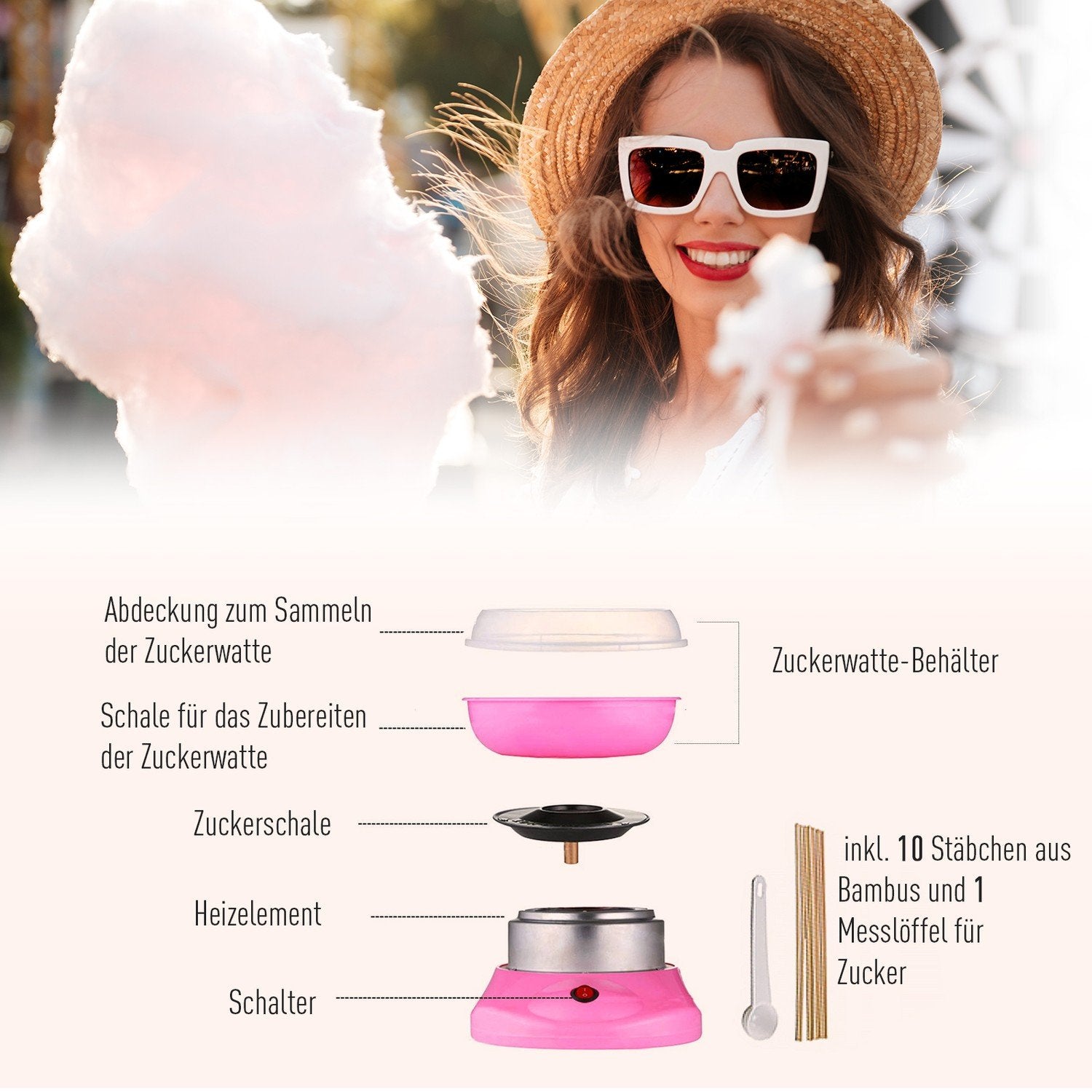 Candy Floss-maskine Candy Floss-maskine (Model 1/Pink)