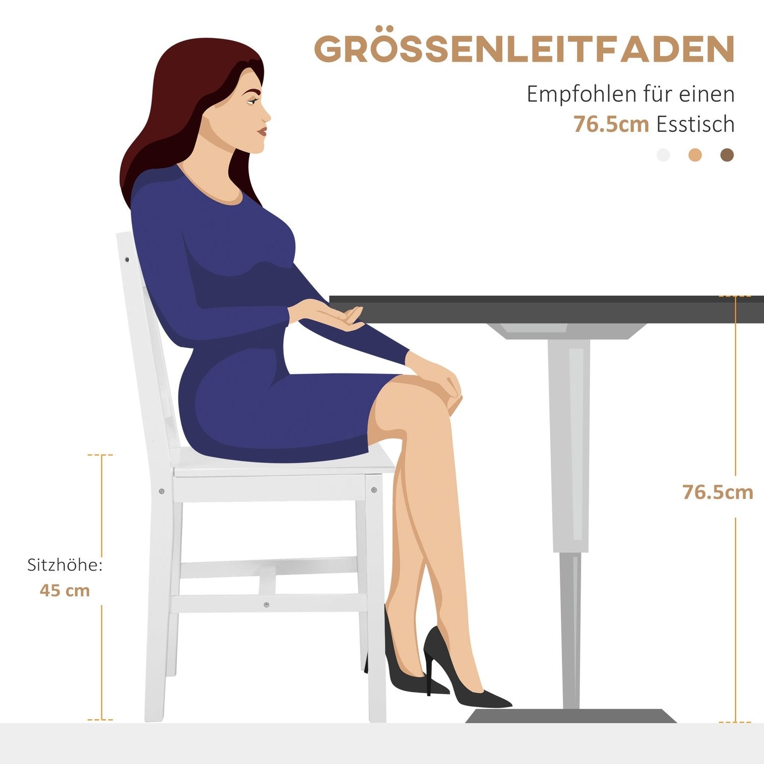 Spisestuestole Sæt med 4 moderne køkkenstole med ryg Fyrrehvid Perfekt til køkken og stue