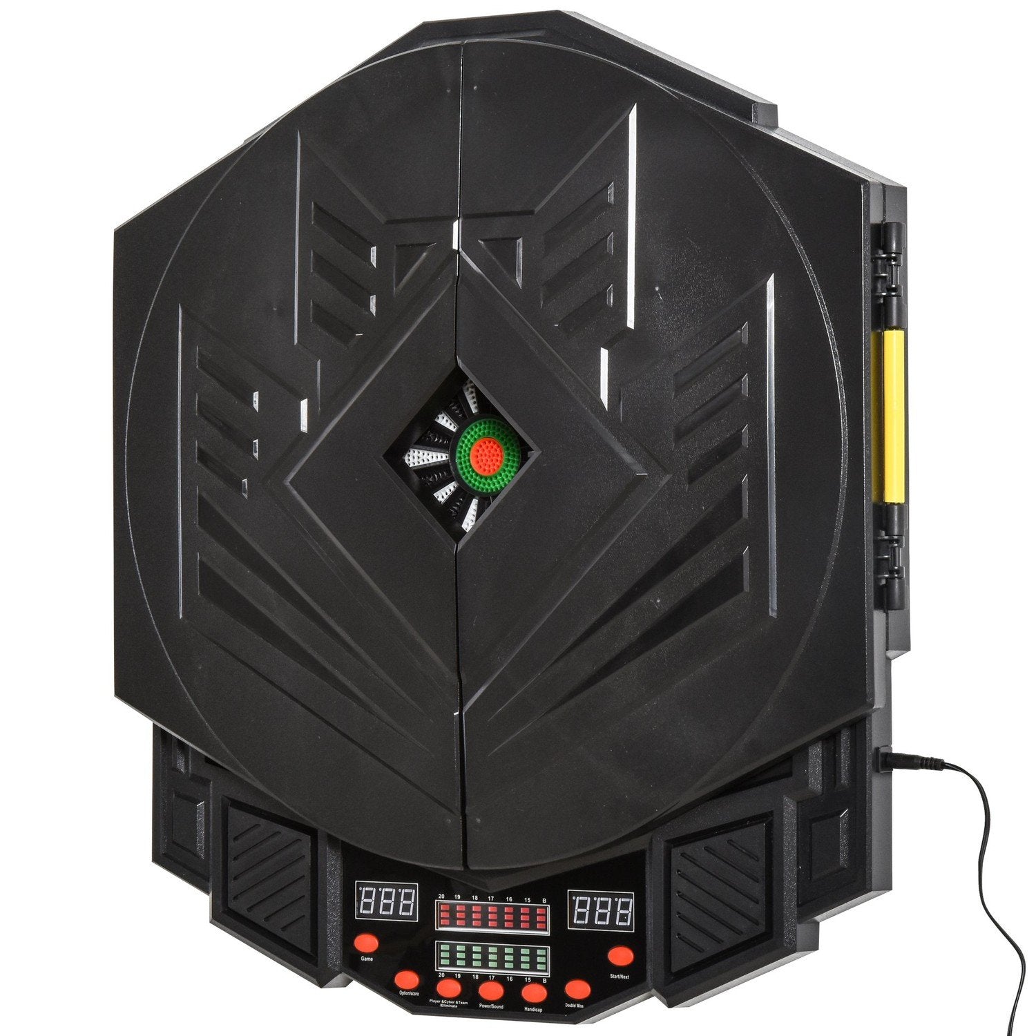 Elektronisk dartskive med dør Inkl. 4 lysdioder 216 spil 12 dart op til 8 spillere Abs + Pp 49 X 54,6 X 5,5 Cm.