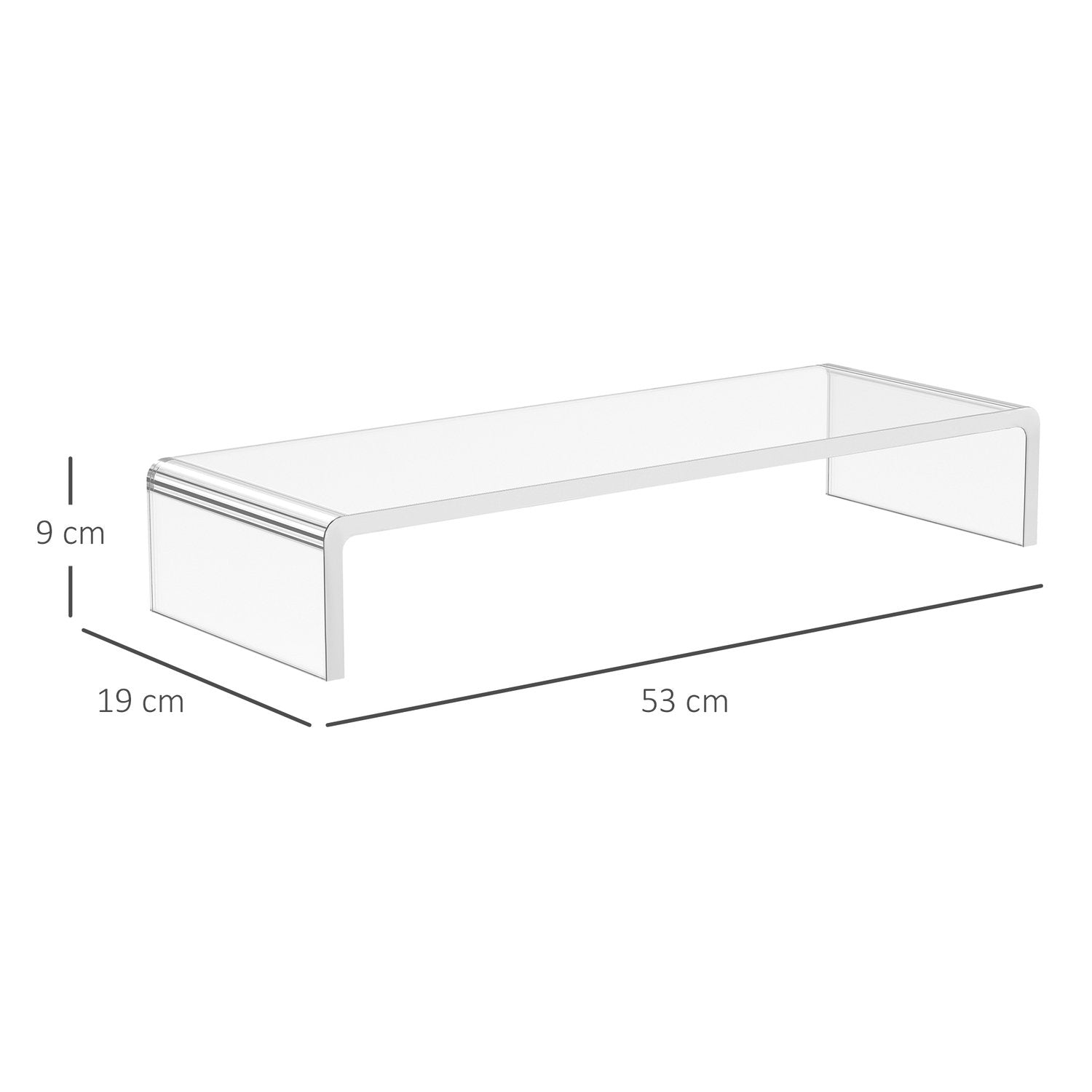 Ergonomisk Bildskärmsstativ Akrylskärmstativ För Bärbar Dator, Dator, Bärbar Dator, Transparent, 53X19X9Cm