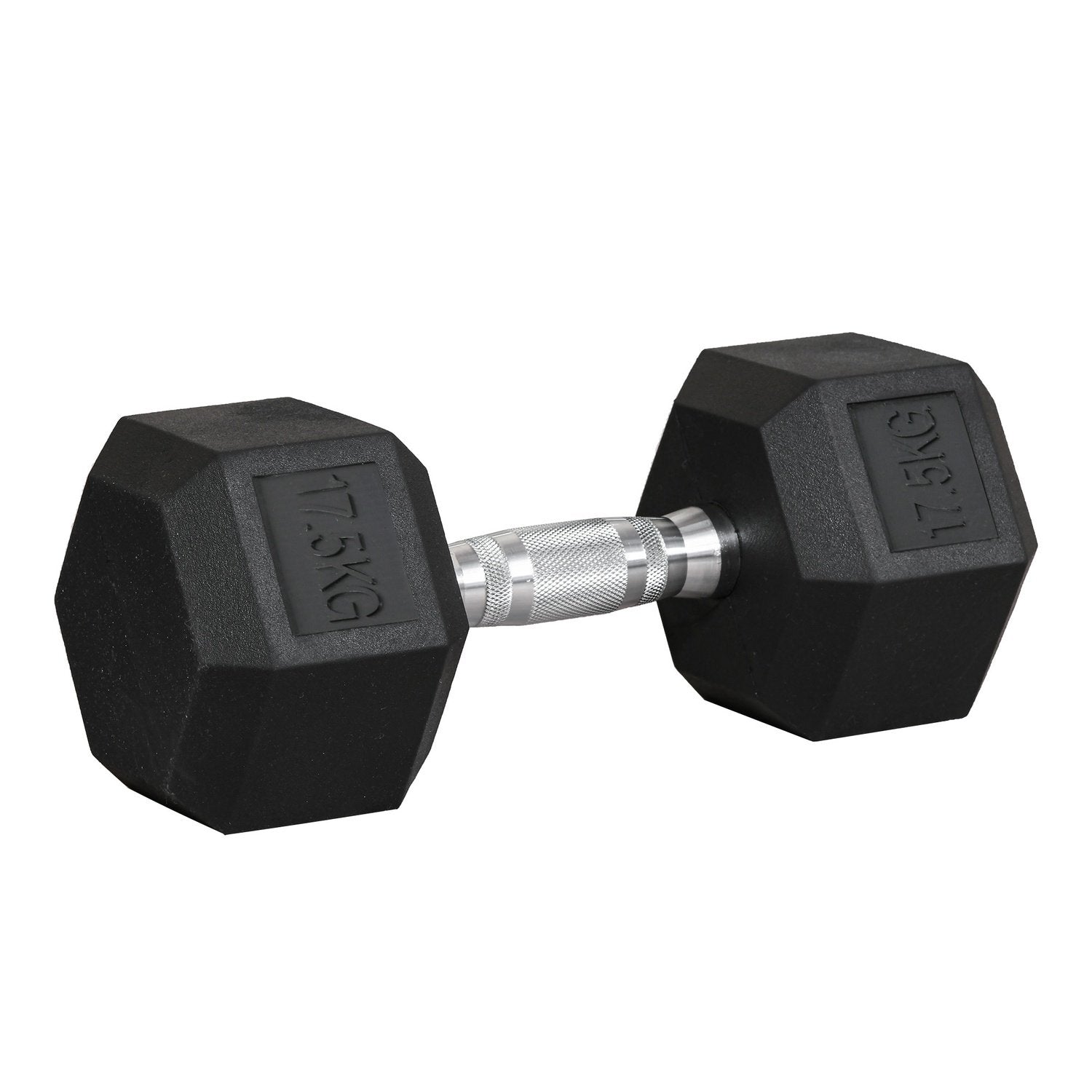 Hexagon Rubber Dumbbells 17,5 Kg Støbejern Styrketræning Sort