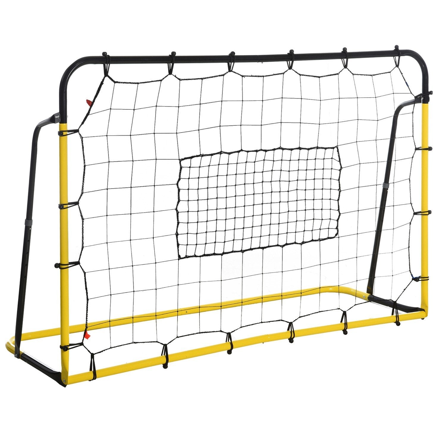 Kickback Football Rebounder Goal Rebound Wall Net För Fotboll, Basket, Baseboll, Gul+Svart, 184X63X123 Cm