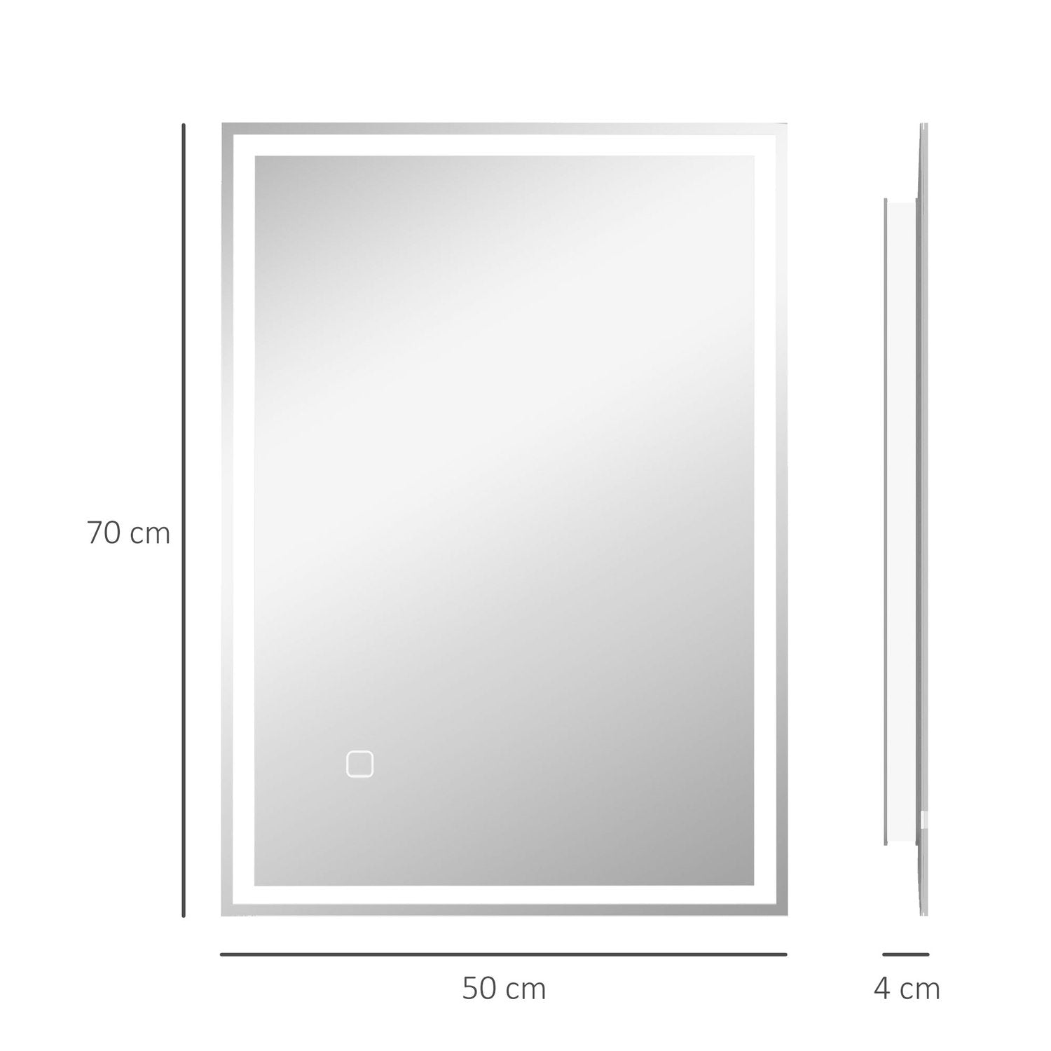 Led Badeværelsesspejl Vægspejl 80X60Cm Imfree Touch Switch Ip44