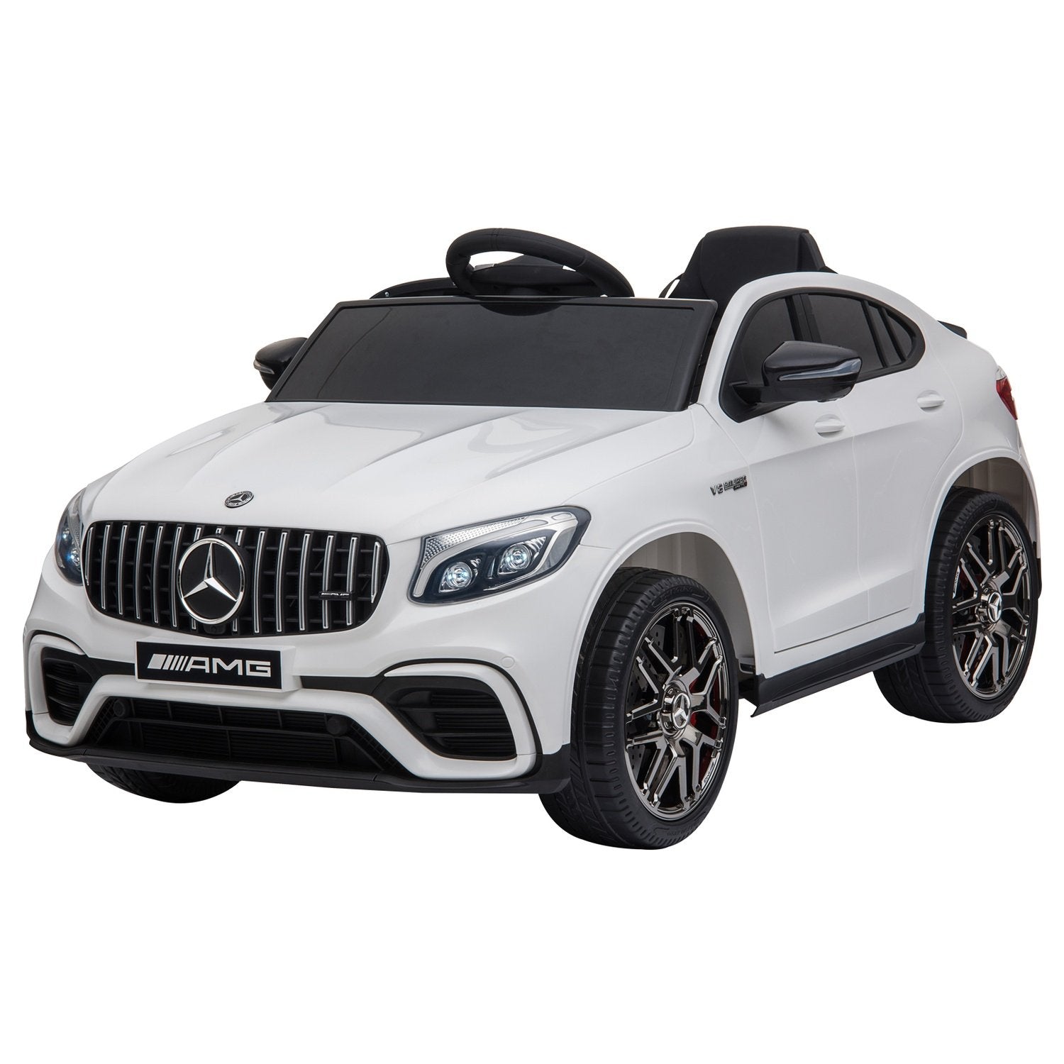 Mercedes-Benz Amg Gla45 Licenseret elbil til børnebil med fjernbetjening, mp3, sikkerhedssele, 37-60 måneder, hvid