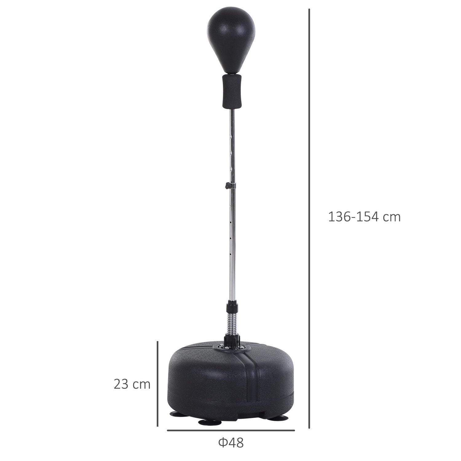 Punching Ball Set Stativ Box Training Set 136-154 Cm Höjdjusterbar Med 1 Par Handskar Lämplig För Proffs Och Nybörjare Svart