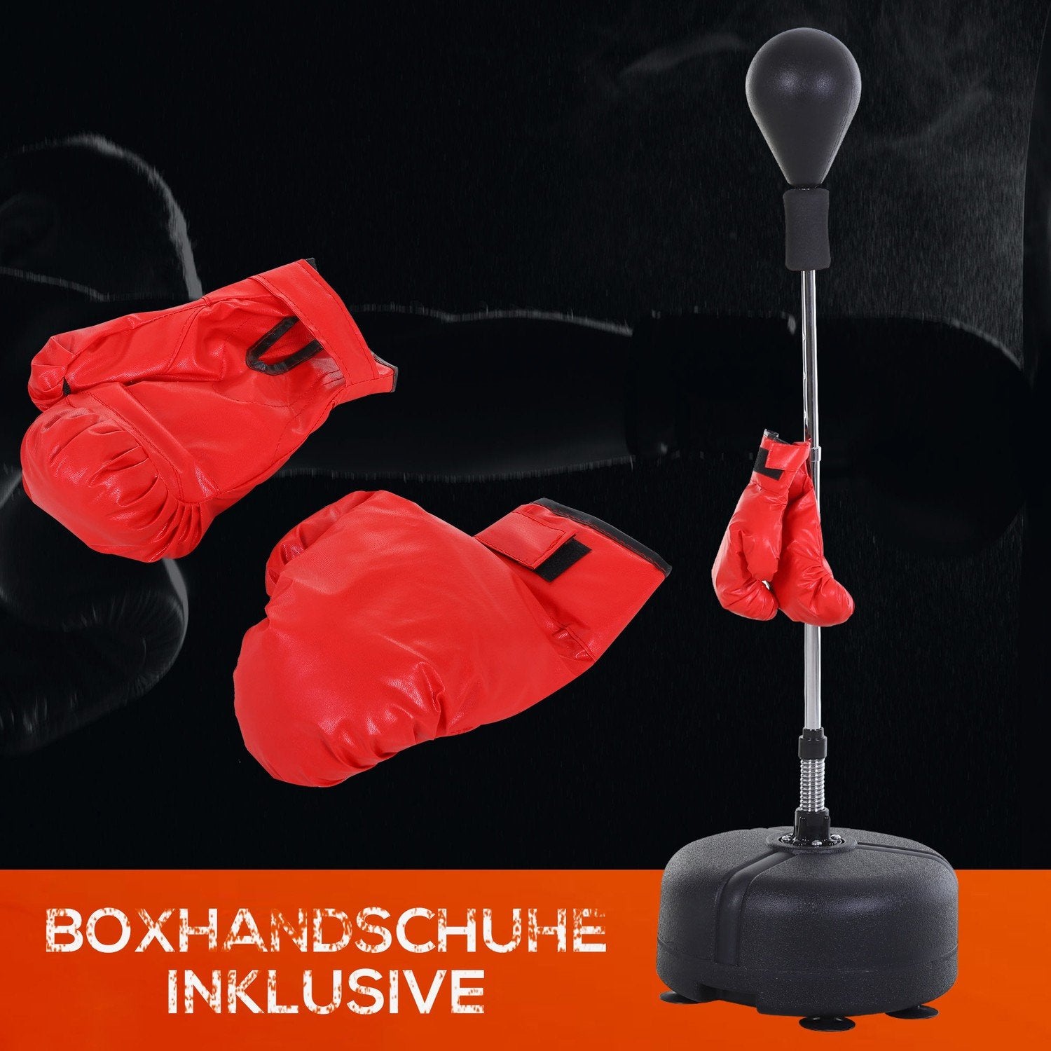 Punching Ball Set Stativ Box Training Set 136-154 Cm Höjdjusterbar Med 1 Par Handskar Lämplig För Proffs Och Nybörjare Svart