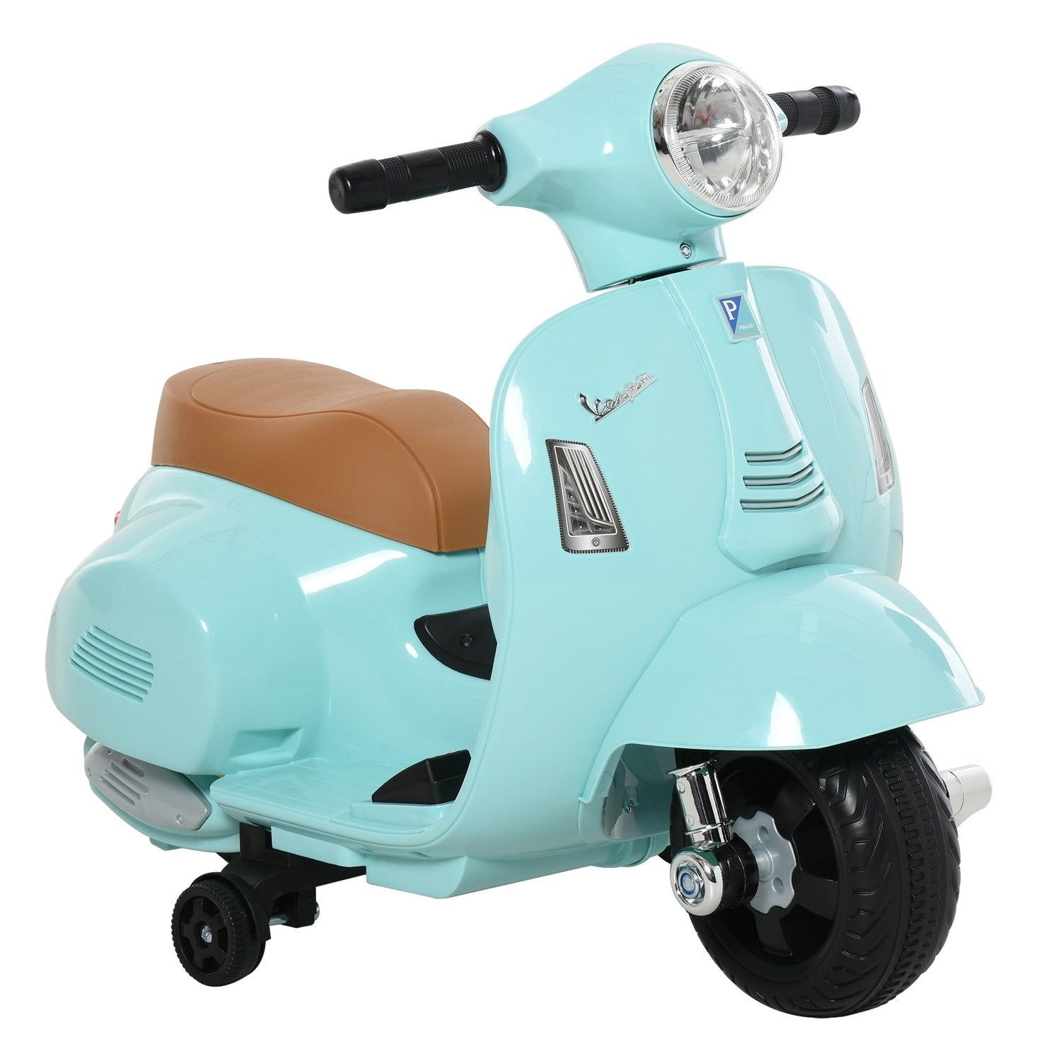 Vespa El-motorcykel Børnemotorcykel El-køretøj 18-36 Måneder 3 Km/H Led Lys Lyd Pp Plast Metal Grøn 66,5 X 38 X 52 Cm