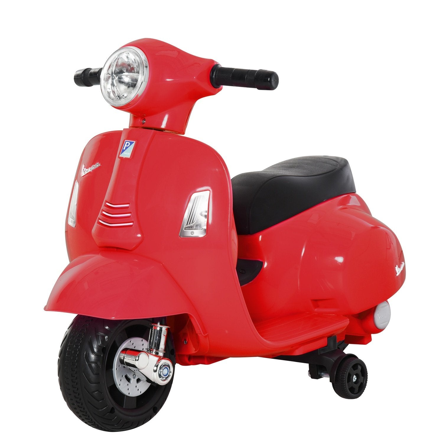 Vespa Elmotorcykel Børnemotorcykel Elkøretøj 18-36 Måneder 3 Km/H Led Lys Lyd Pp Plast Metal Rød 66,5 X 38 X 52 Cm