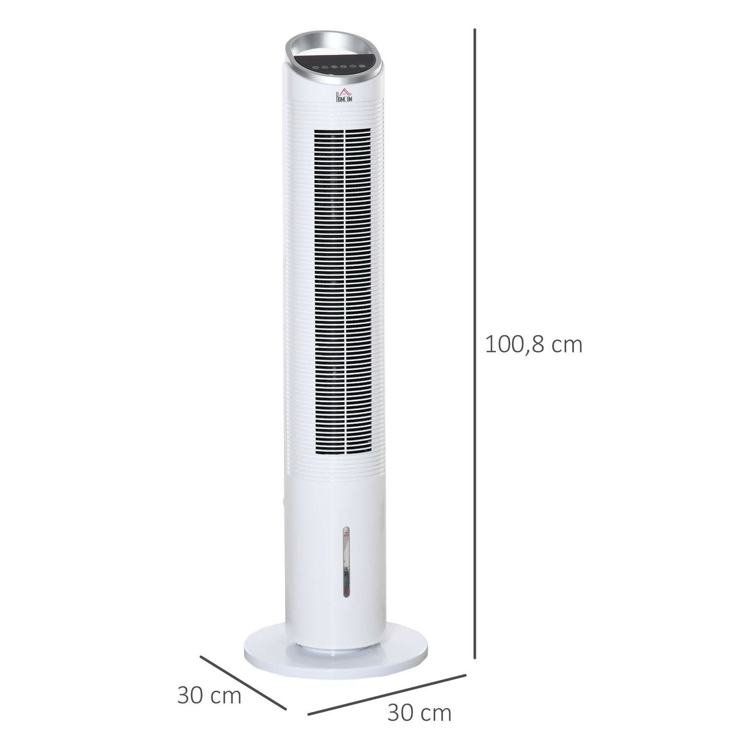 Air Cooler Tower Ventilator med vandkøling, fjernbetjening, befugtning, 8H timer, 20㎡, 60W, Ø30X100,8H Cm