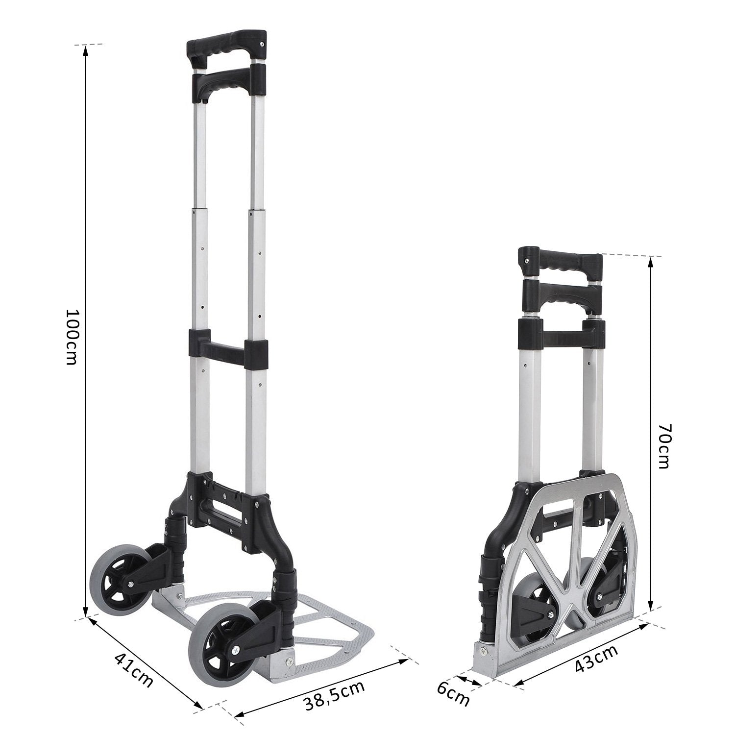 Sækkevogn i aluminium Foldestabler Aluminium Maks. 70 kg