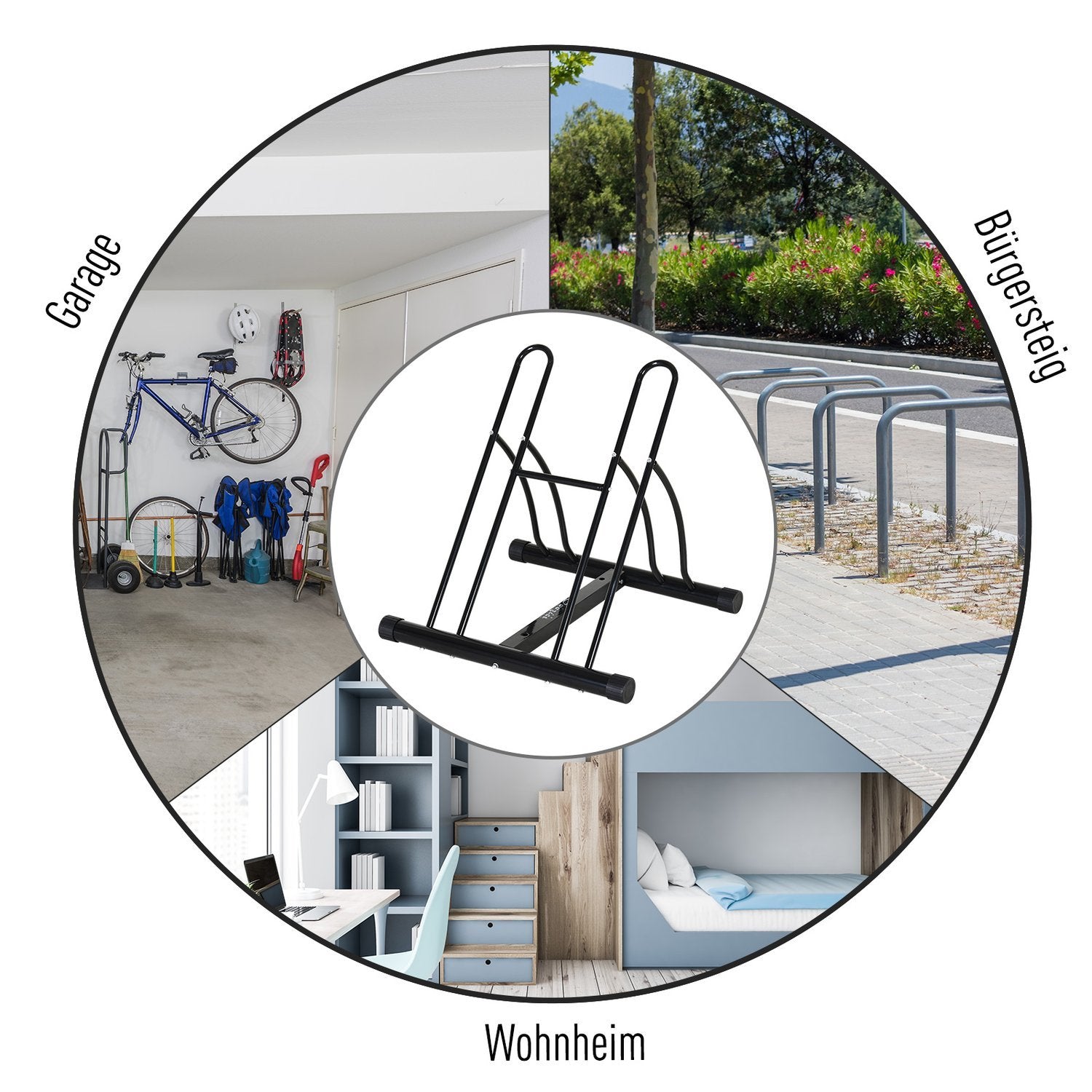 Cykelstativ Monteringsstativ, Cykeltilbehør, Metal, Sort, 60X54X57