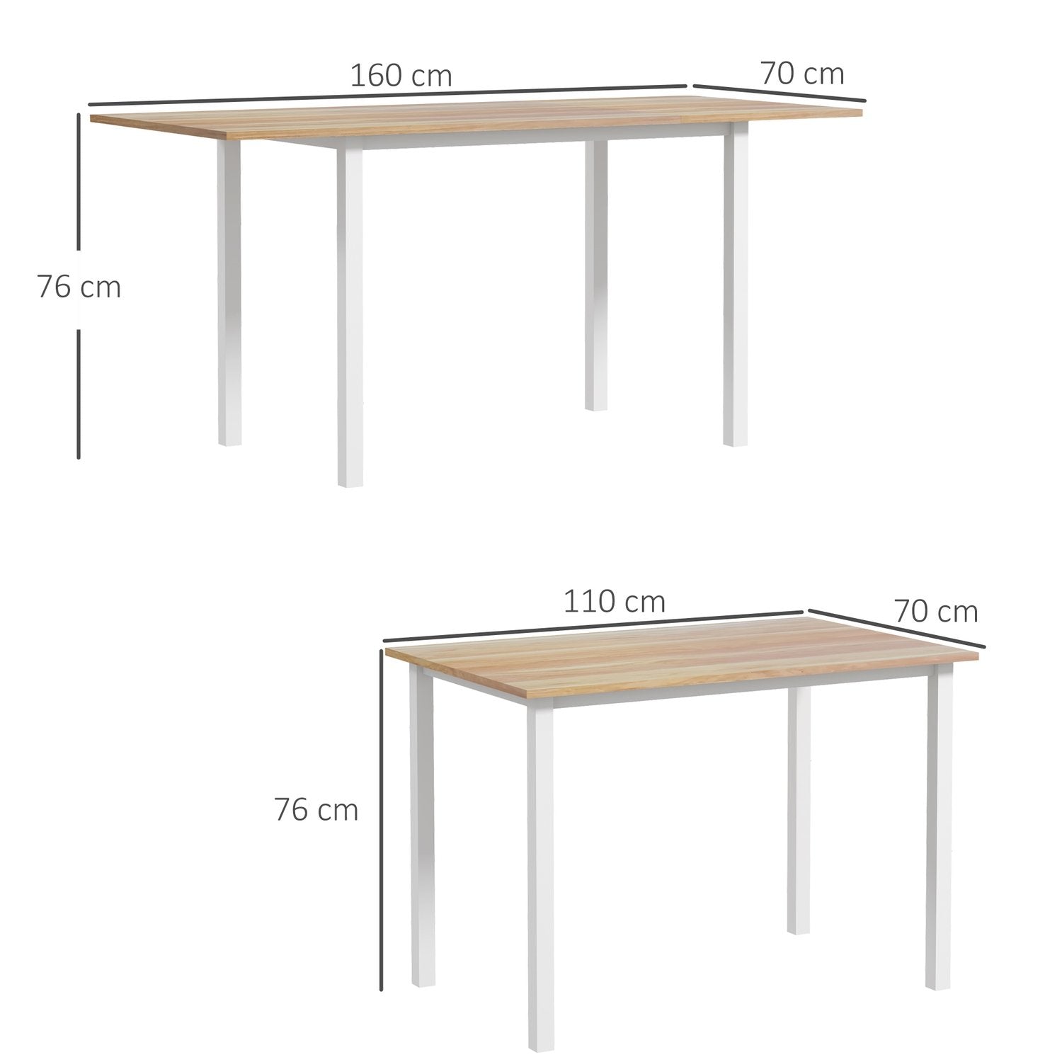 Matbord Utdragbart Köksbord Matsalsbord För 6 Personer, Vardagsrumsbord För Matsal, Kök, Stål, Brunt, 110-160 X 70 X 76 Cm