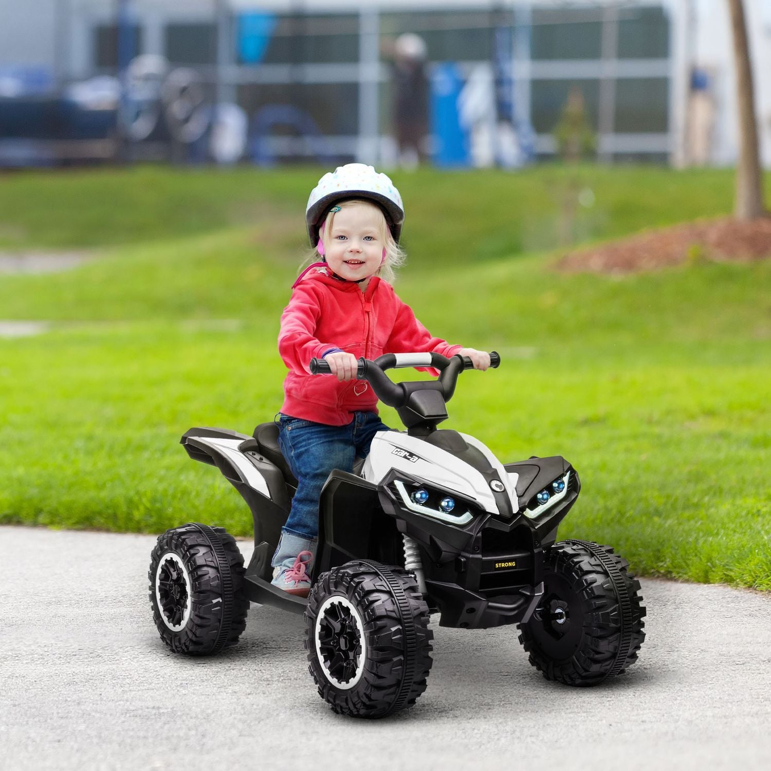 Elektrisk Quad Bike 12V børnequad med usb port, børnemotorcykel med mp3 musikafspiller, forlygte, til børn 3-5 år, 1,5-3 km/t