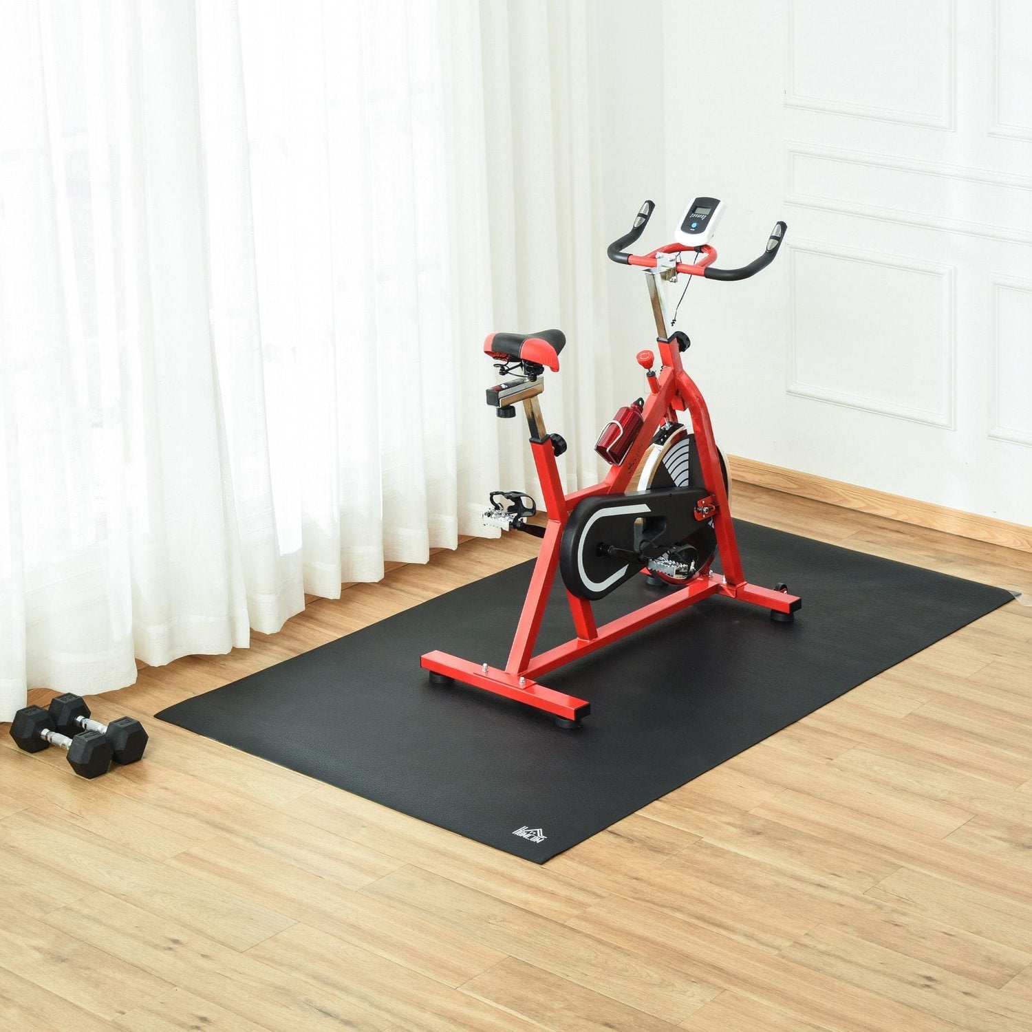 Golvskyddsunderlag Fitnessutrustning Pvc Svart 180X90X0,6Cm