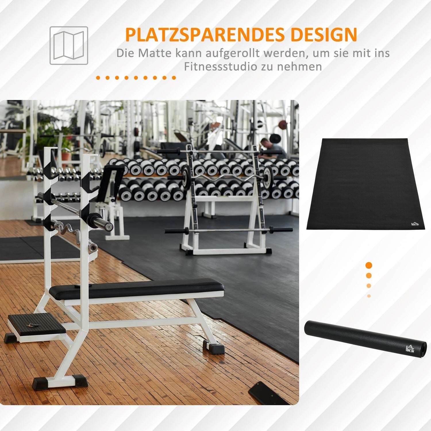 Golvskyddsunderlag Fitnessutrustning Pvc Svart 180X90X0,6Cm