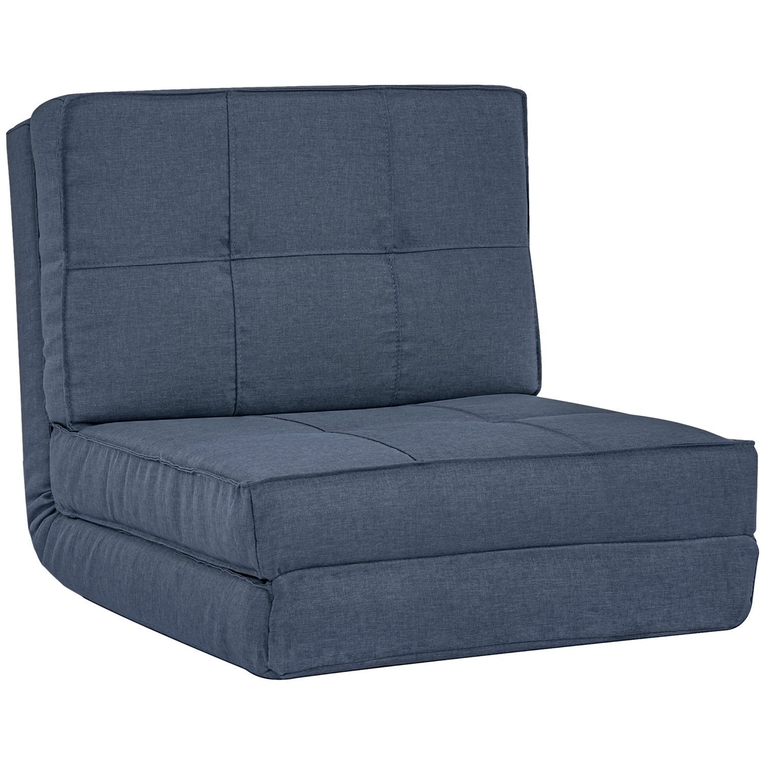 Gulvsofa, klapsovesofa, gulvstol, 5-trins justerbar klapstol, sovesofa, sovesofa, enkeltsofa, Mørkeblå, 61 X 73 X 58 Cm