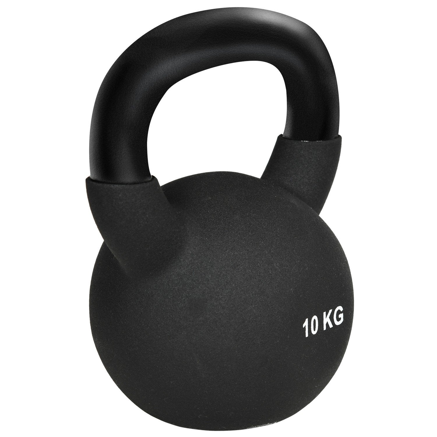 Kettlebell Gjutjärn Neoprenbeläggning Golvvänlig Svänghantel Svart 10 Kg