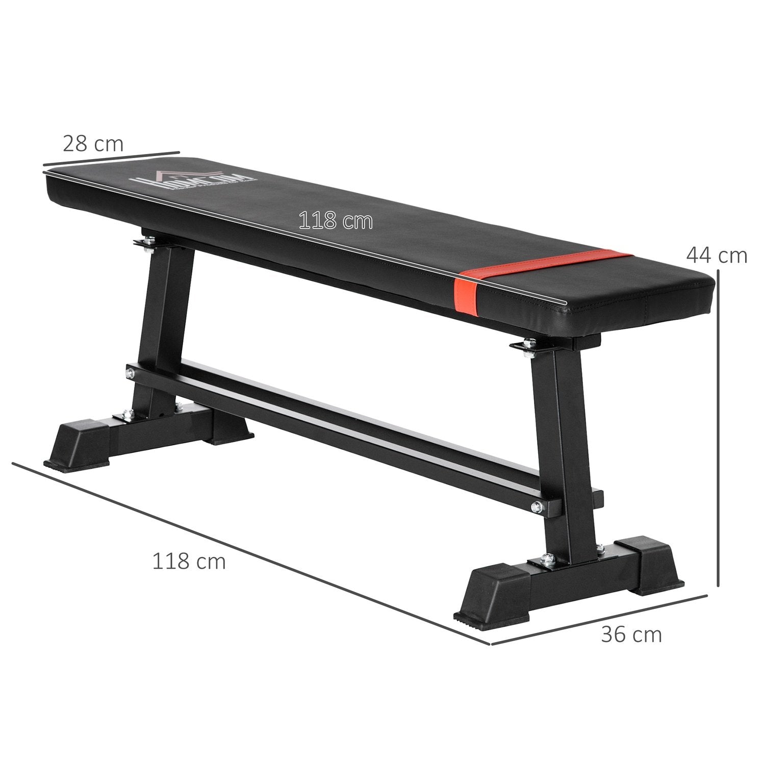 Multifunktionel vægtbænk, multigym, vægt op til 150 kg, træningsbænk, metal, kunstlæder, sort, 118 x 36 x 44 cm