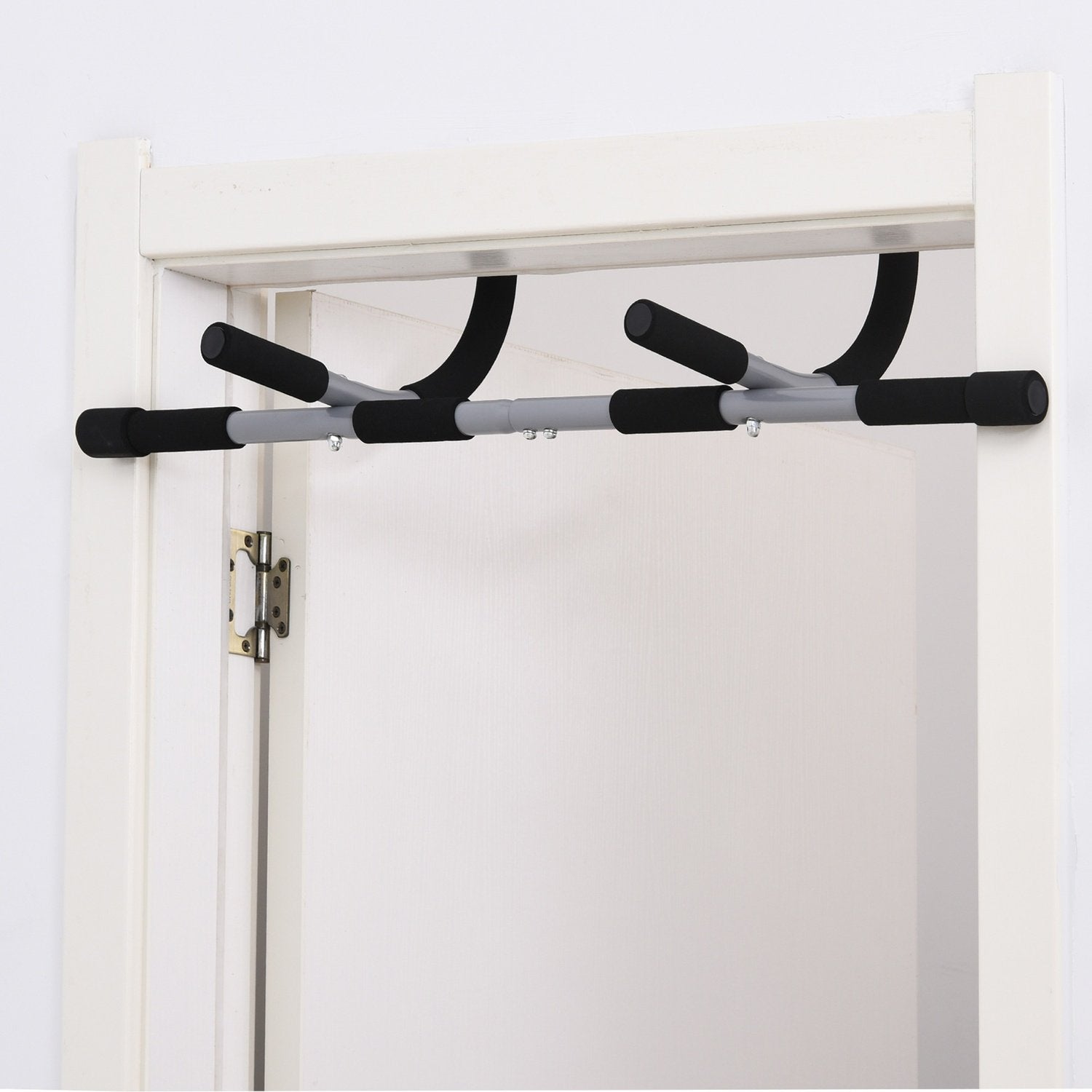 Pull-Up Bar Multifunktionel Træningsholder, Stål Og Skum Dørstang, Sort + Grå, 92X40X17Cm