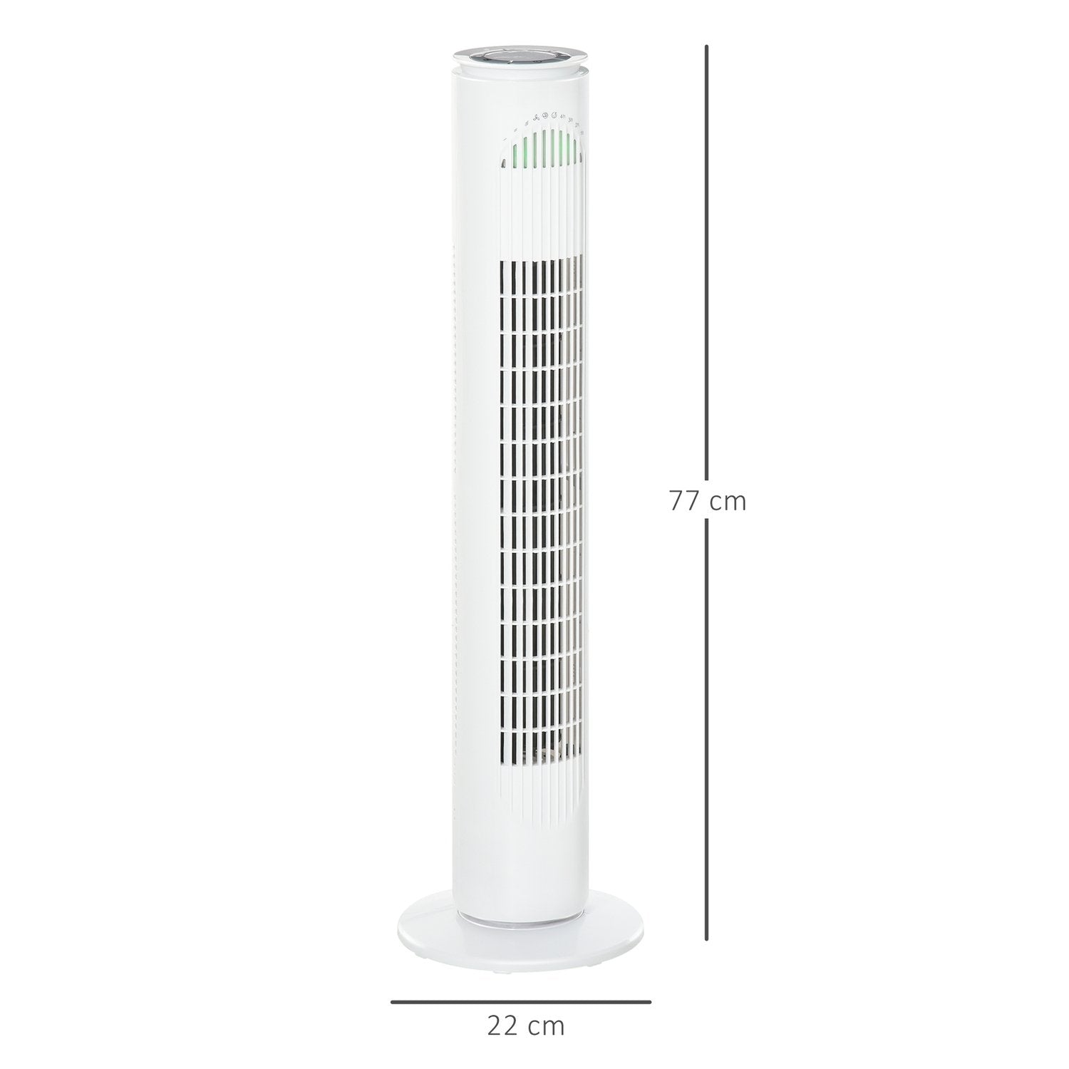 Tårnventilator 70° Oscillation, 77Cm, 45W, 3 Modes &amp; Speeds, Abs-Plastic, White