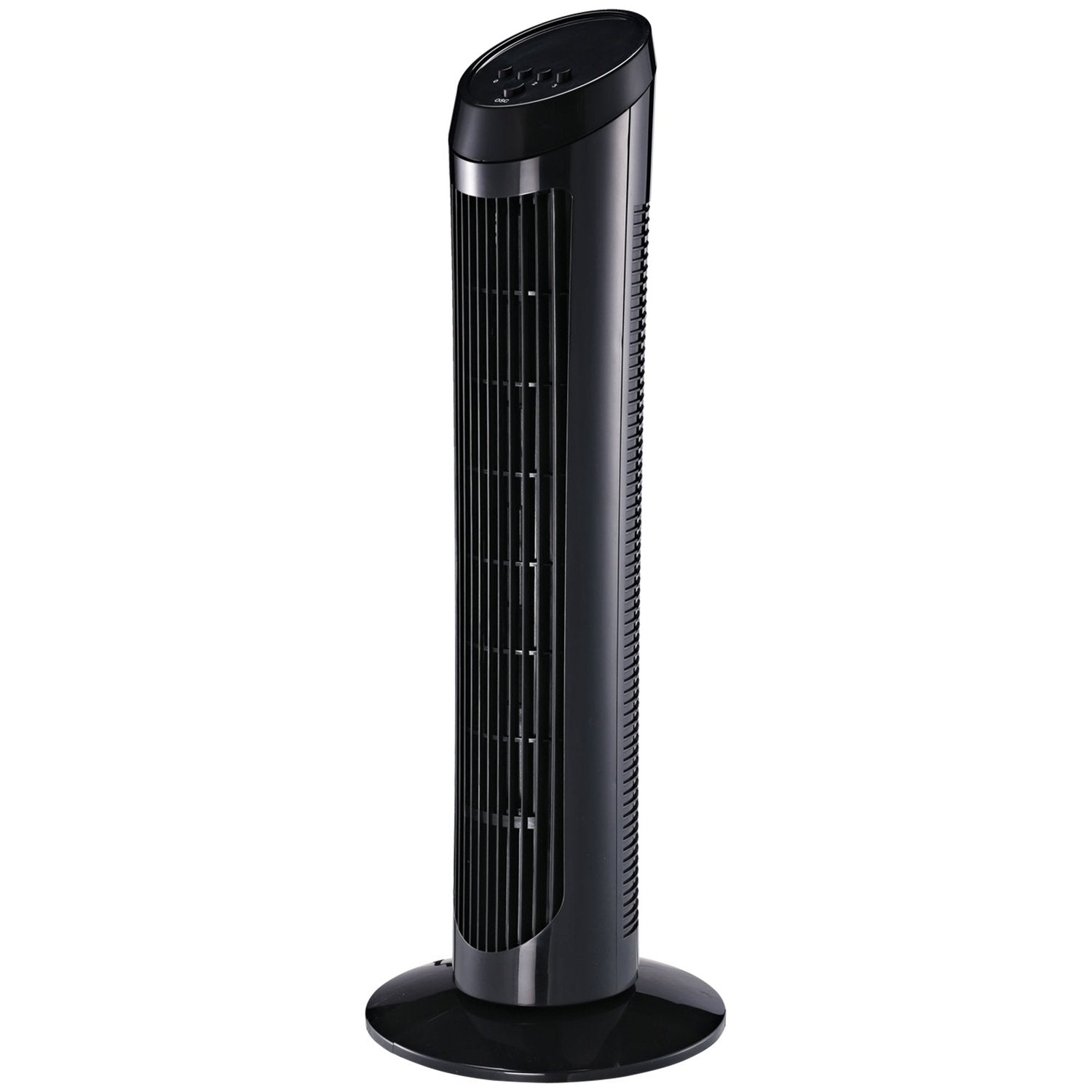 Tower Fan Piedestal Ventilator med 3 ventilationsniveauer, 70° oscillation, 45 W, Abs, Sort, Ø27 X H75 Cm